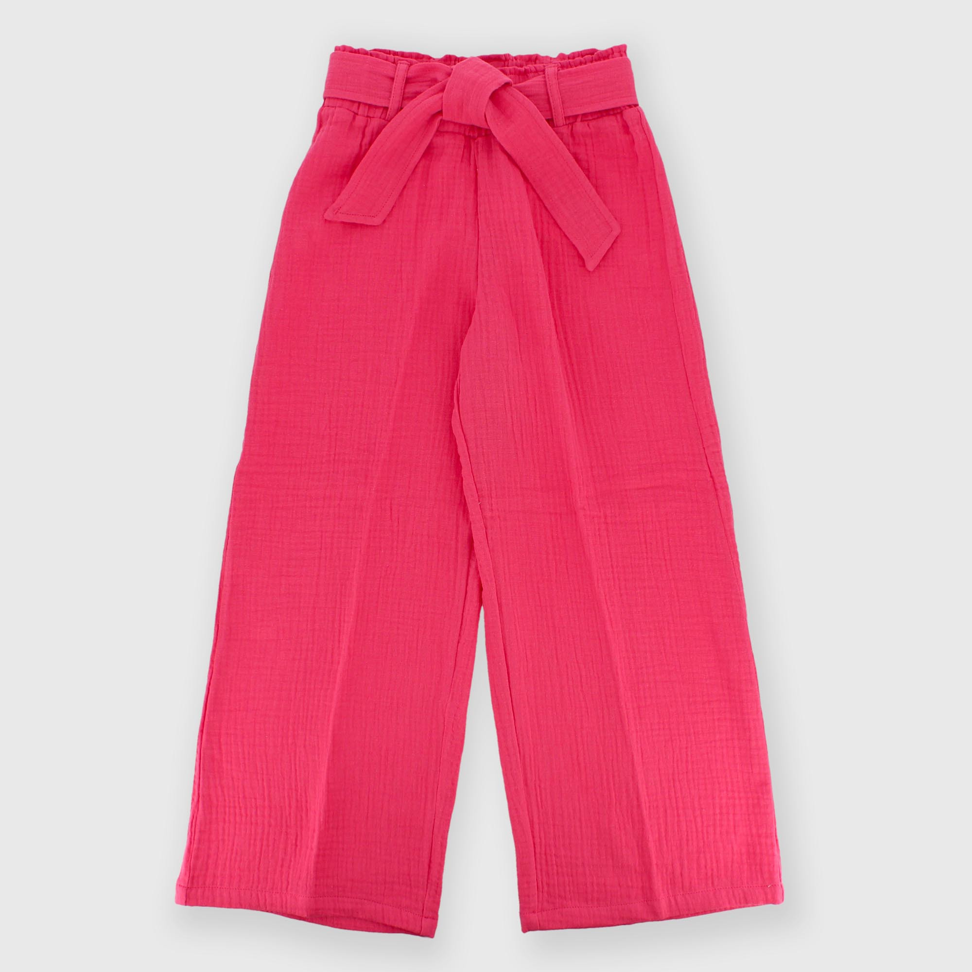 Cotton gauze trousers for girl pink