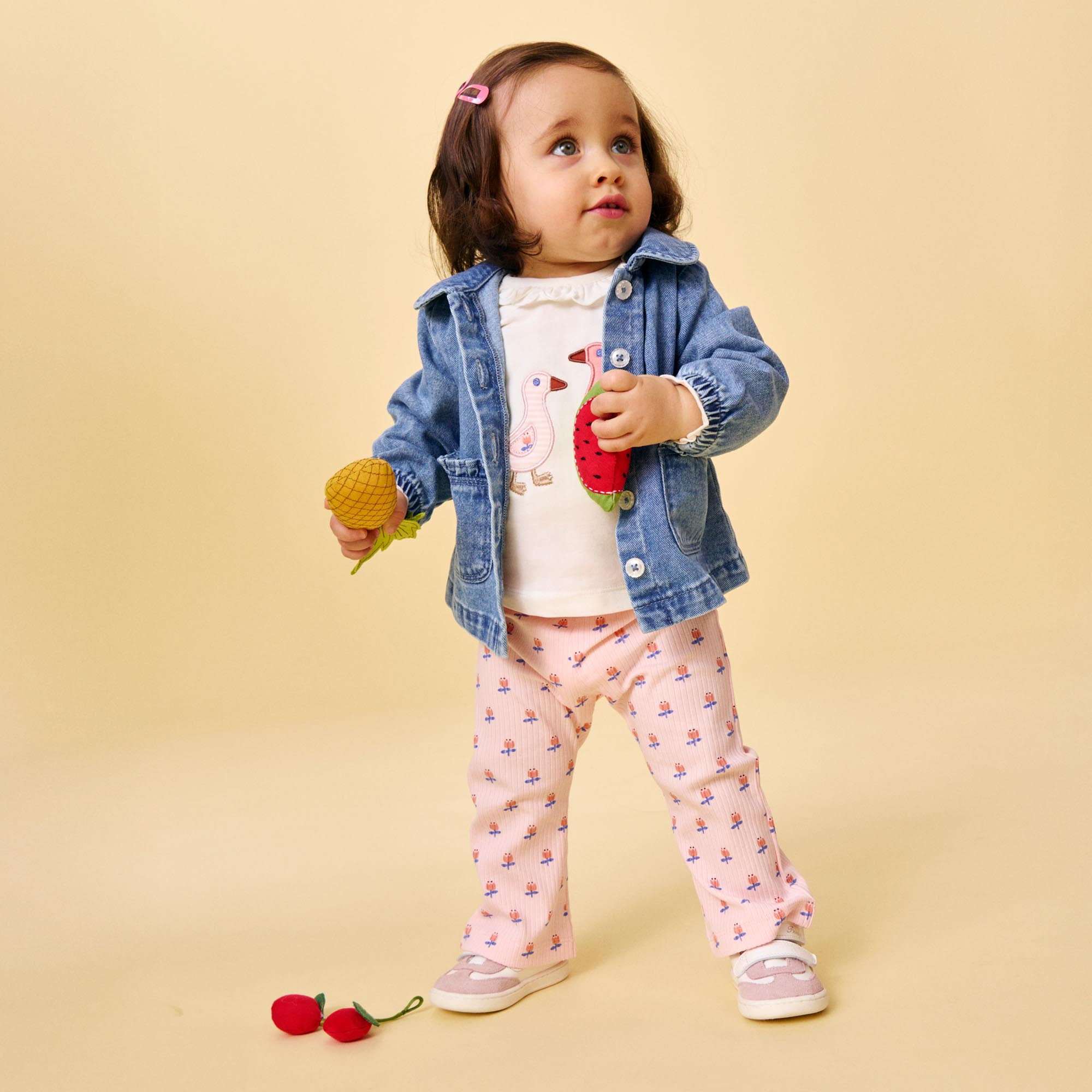 Mädchen Leggings in Feinripp Rosa