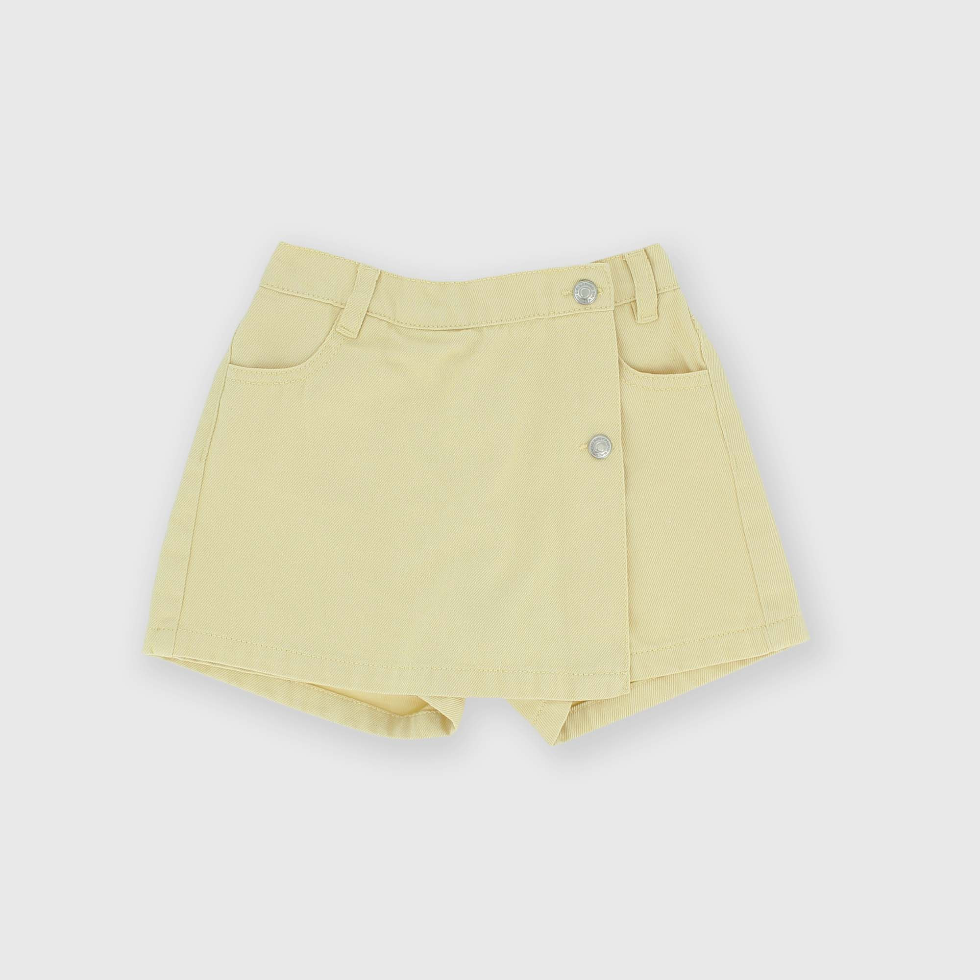 Falda pantalón de algodón para niña beige