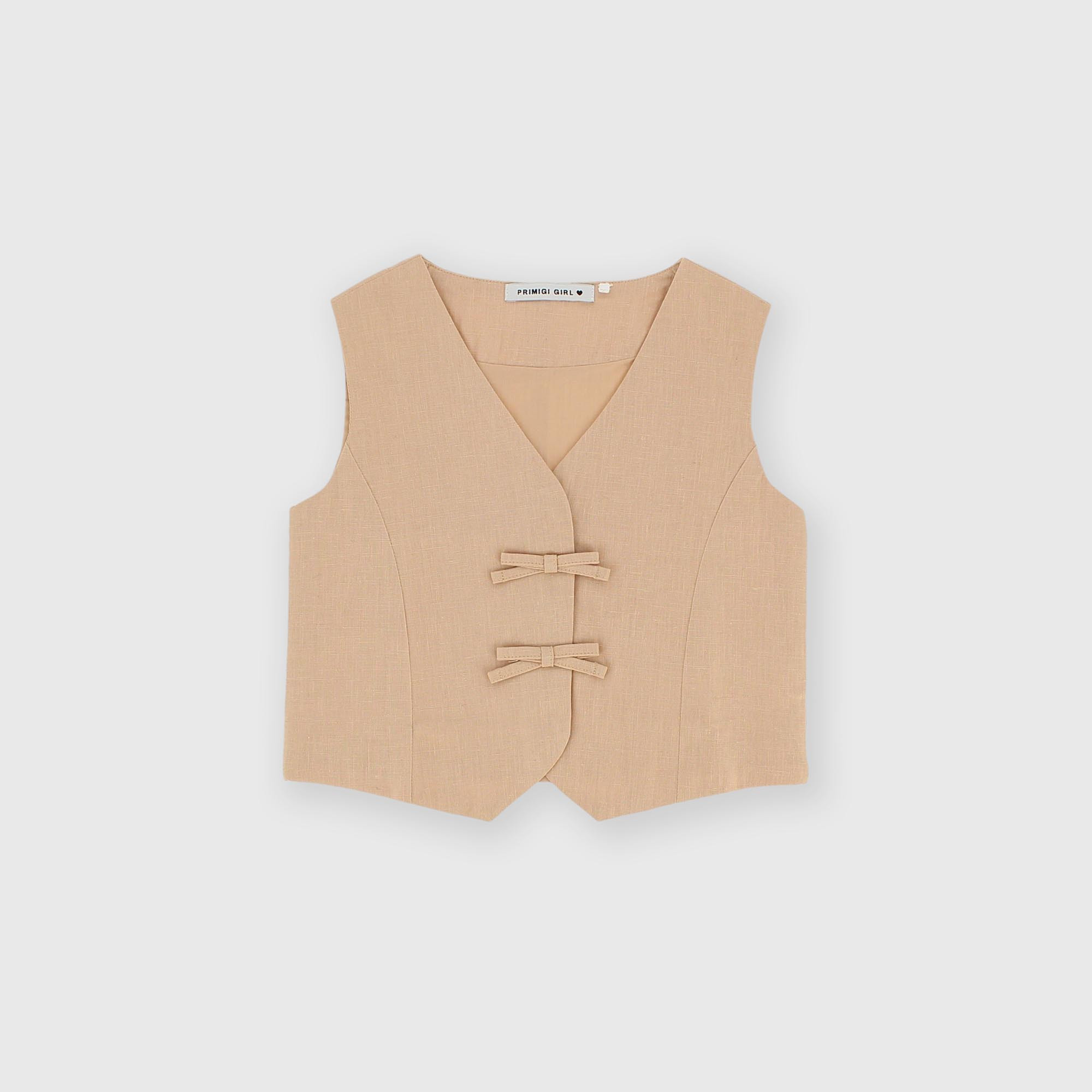 Chaleco para niña beige