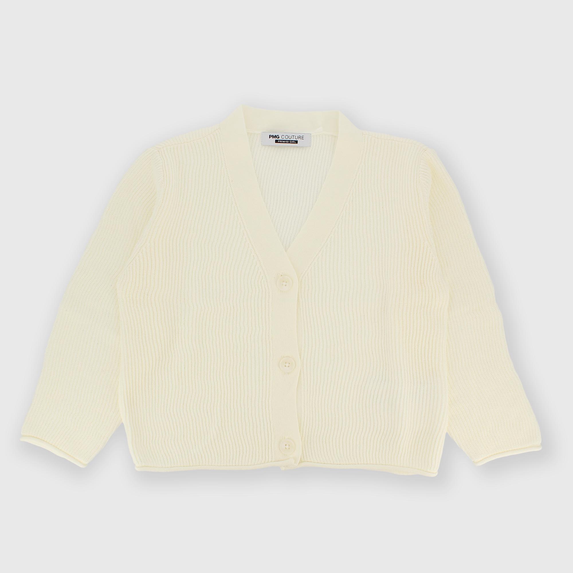 Rebeca de algodón para niña blanco