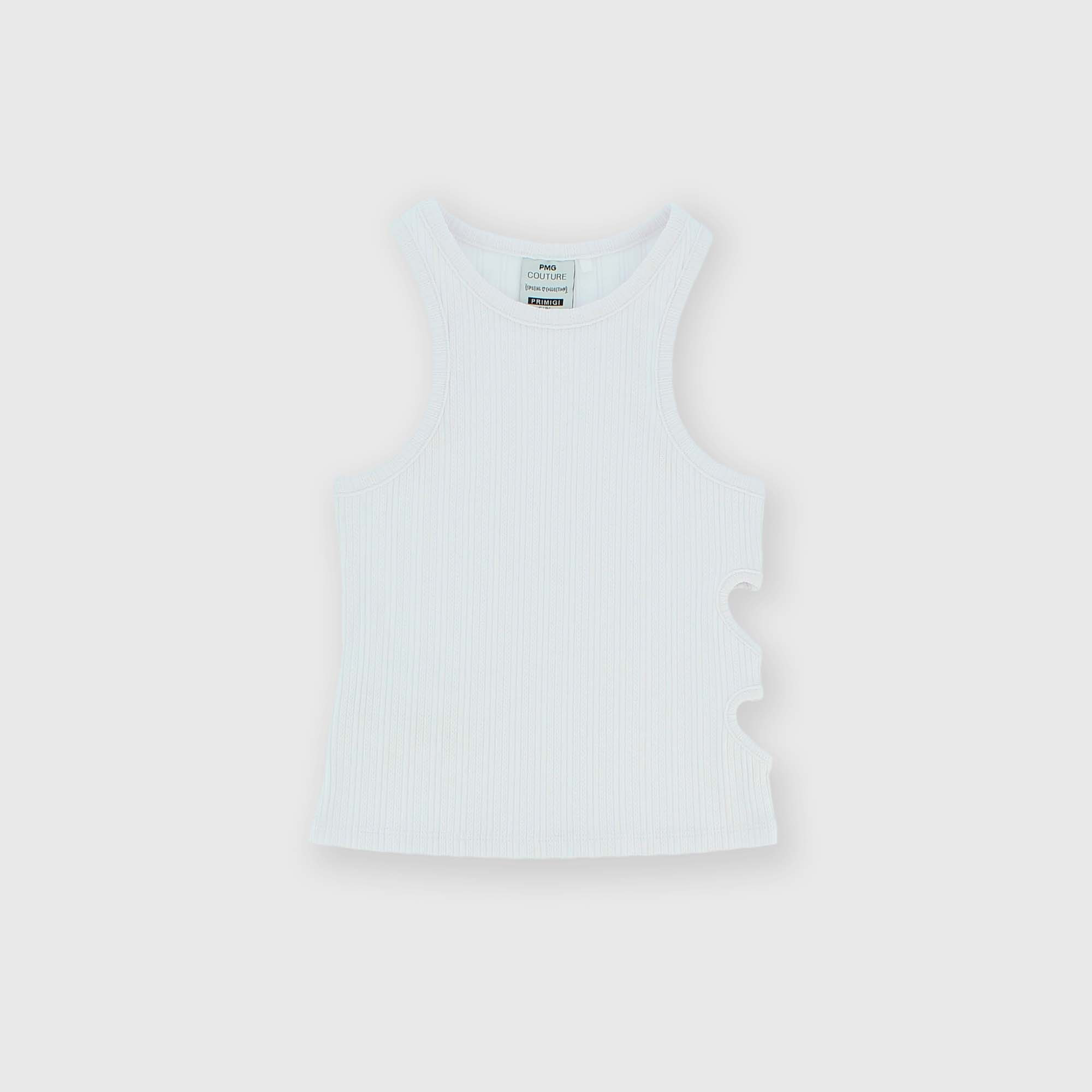 Camiseta de tirantes de pana para niña blanco