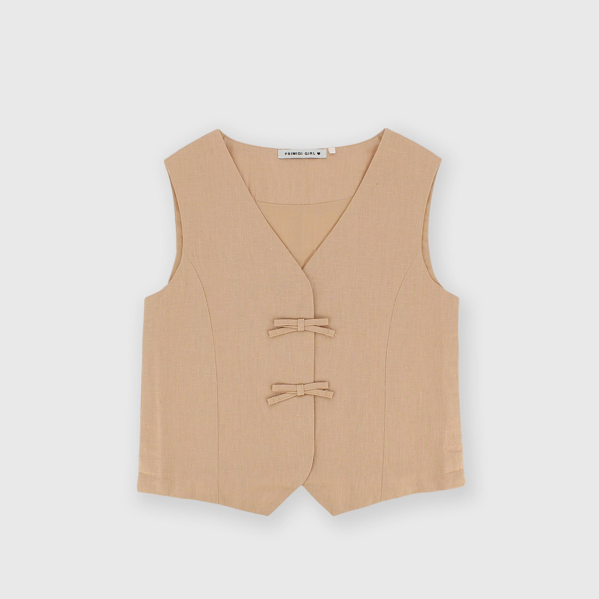 Chaleco para niña beige