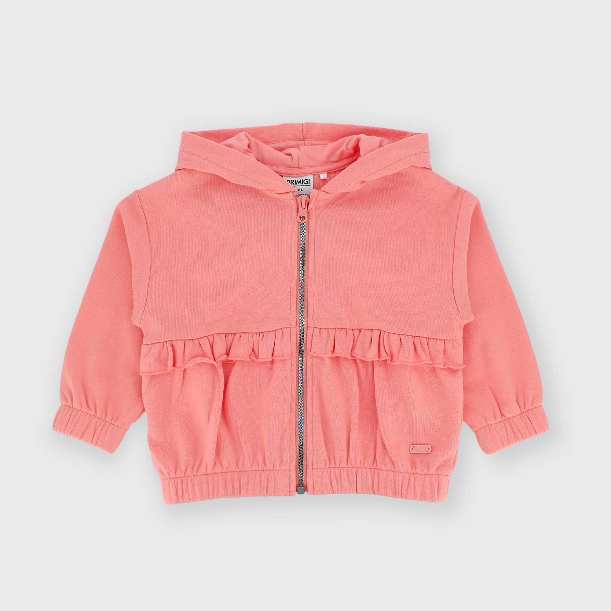 Camiseta con capucha de felpa para niña rosa