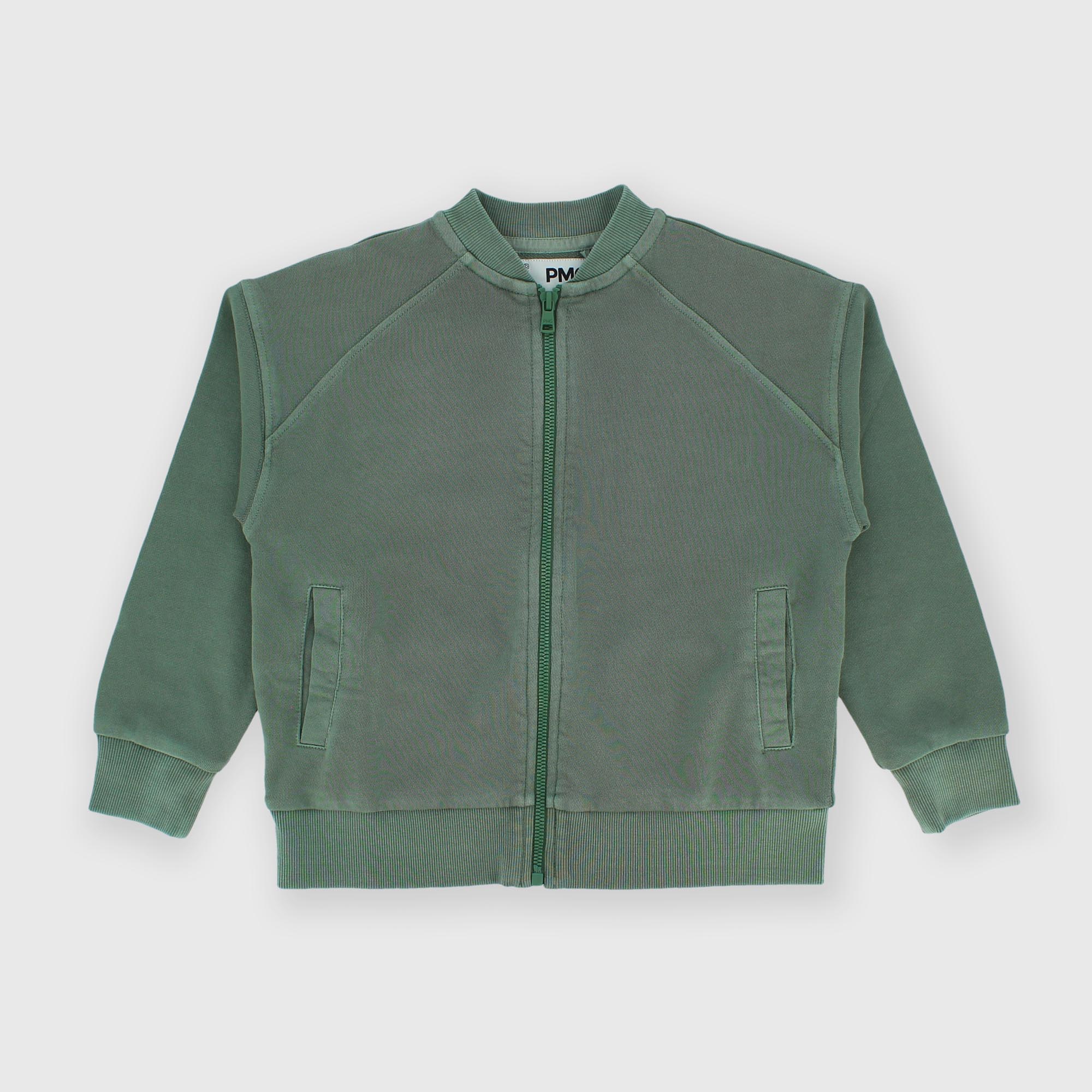 Camiseta con cremallera de algodón para niño verde