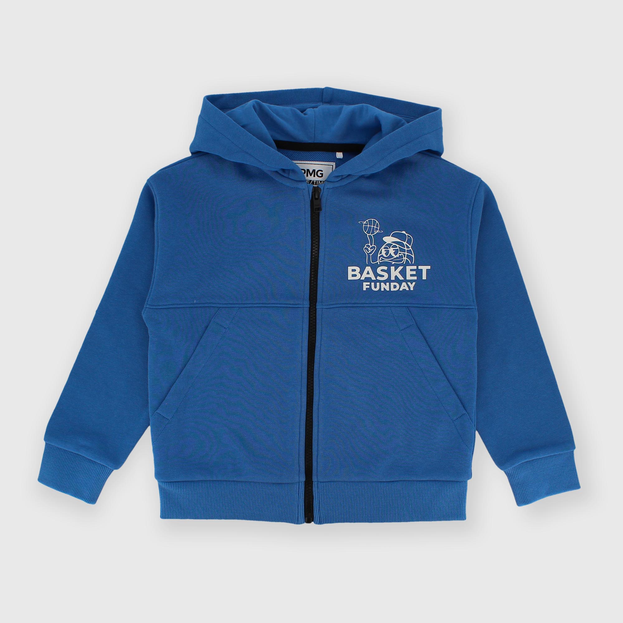 Camiseta con capucha de felpa para niño azul