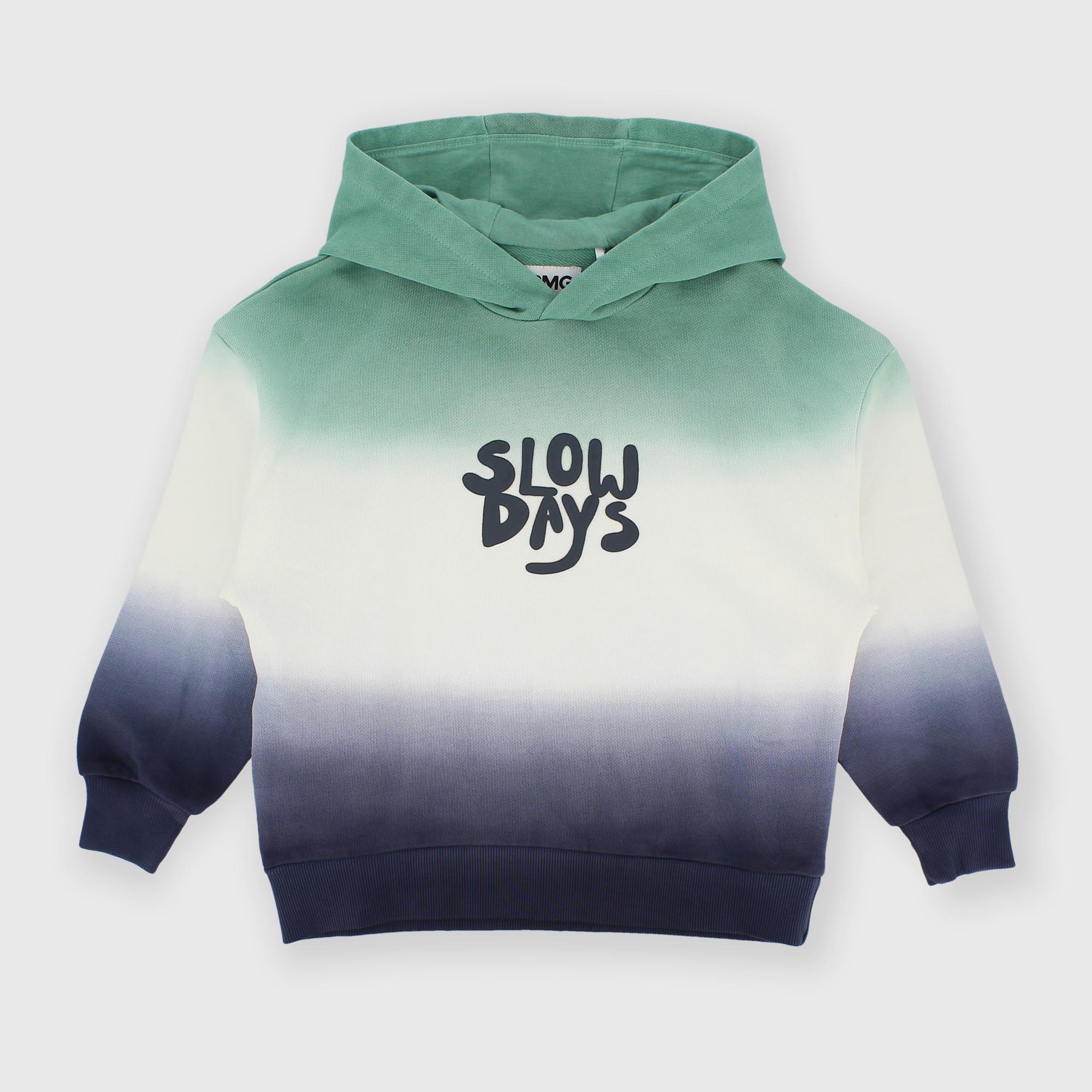 Pull à capuche en coton pour garçon vert