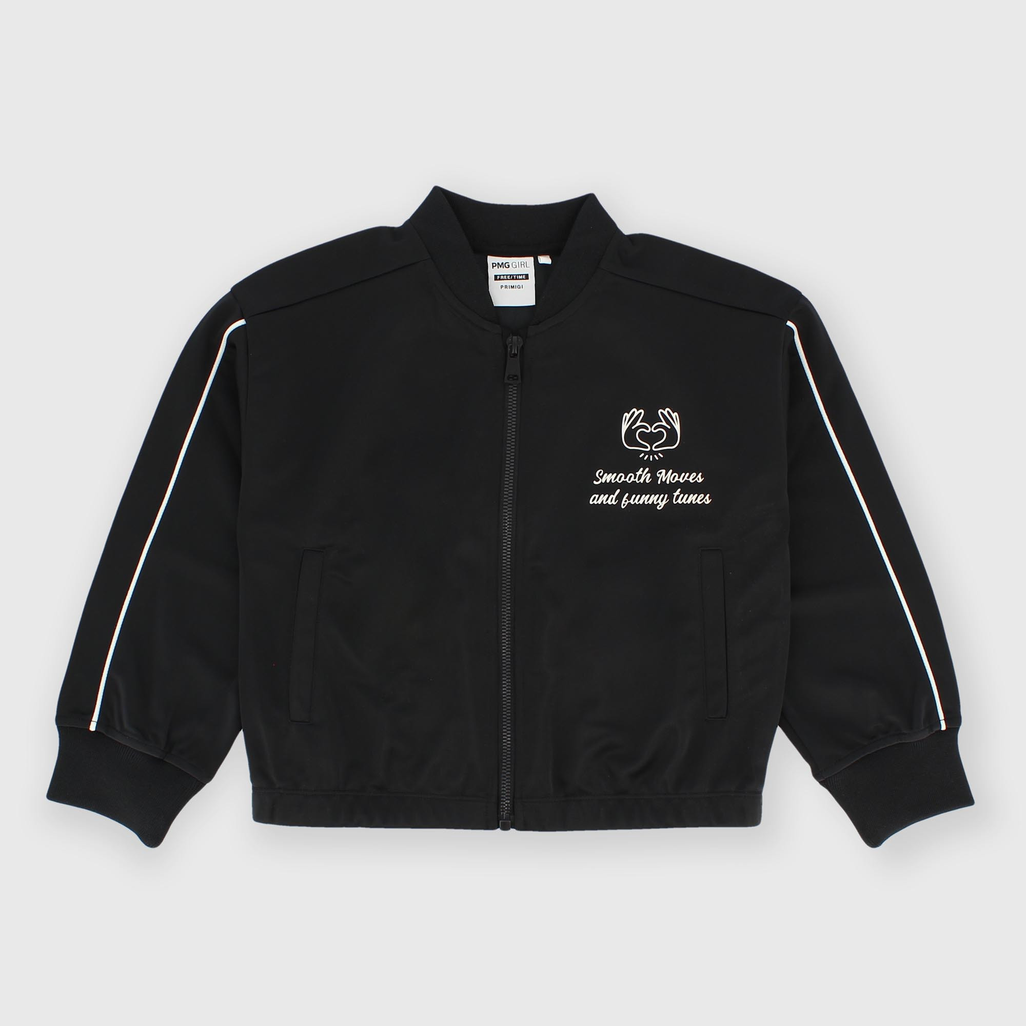 Camiseta con cremallera para niña negro