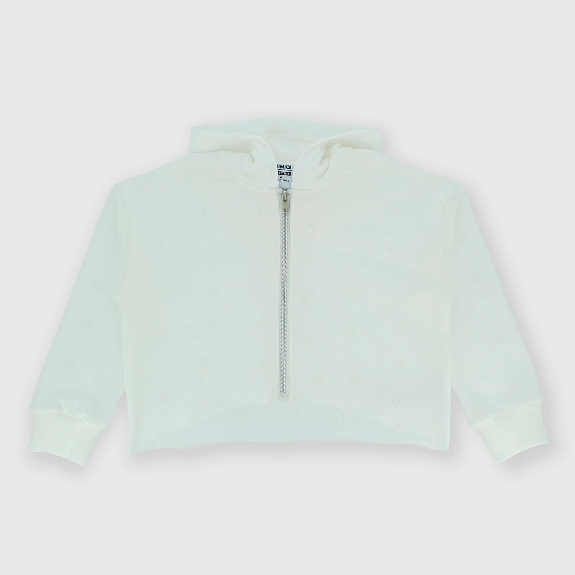 Camiseta con cremallera de algodón para niña blanco