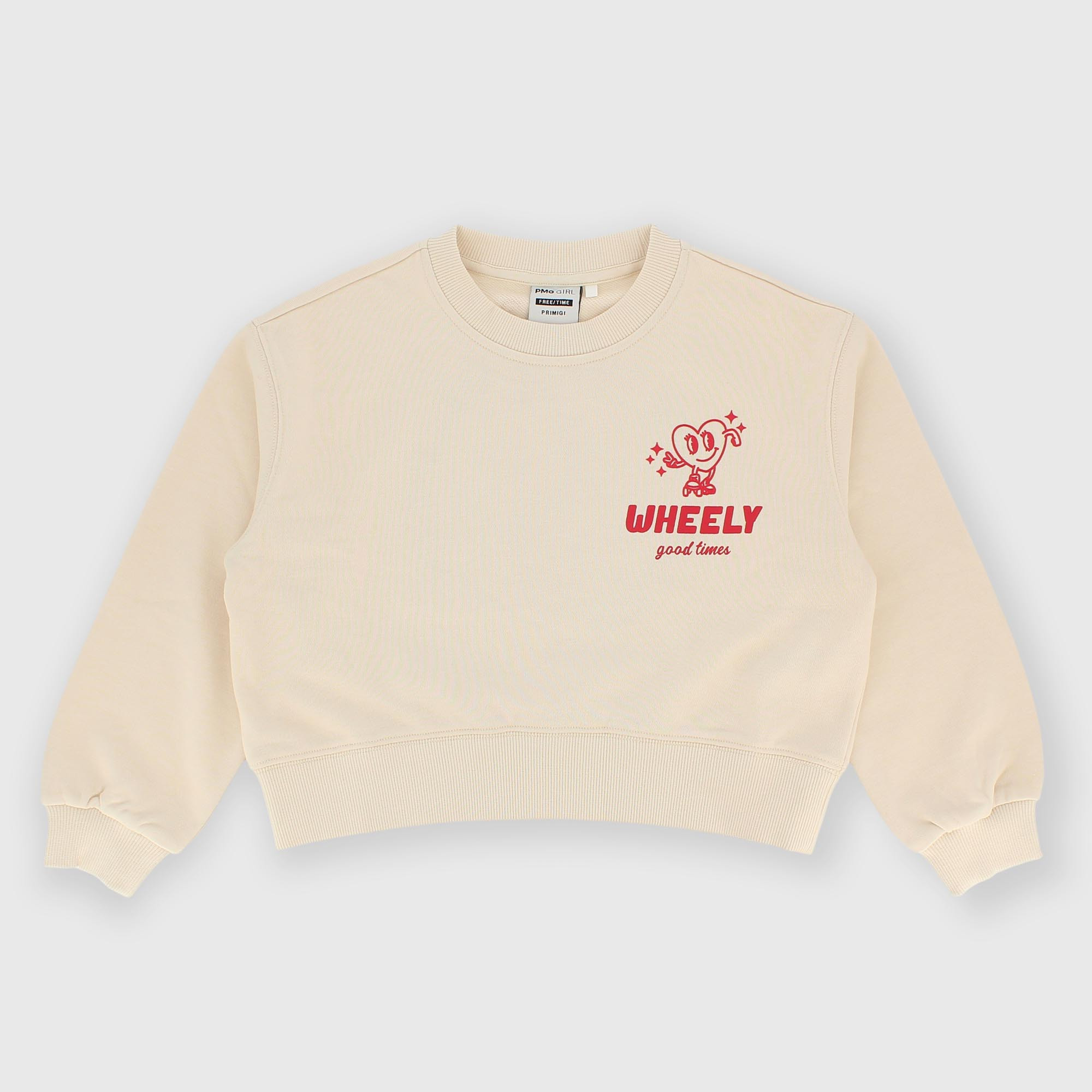 Camiseta con cuello redondo de felpa para niña gris