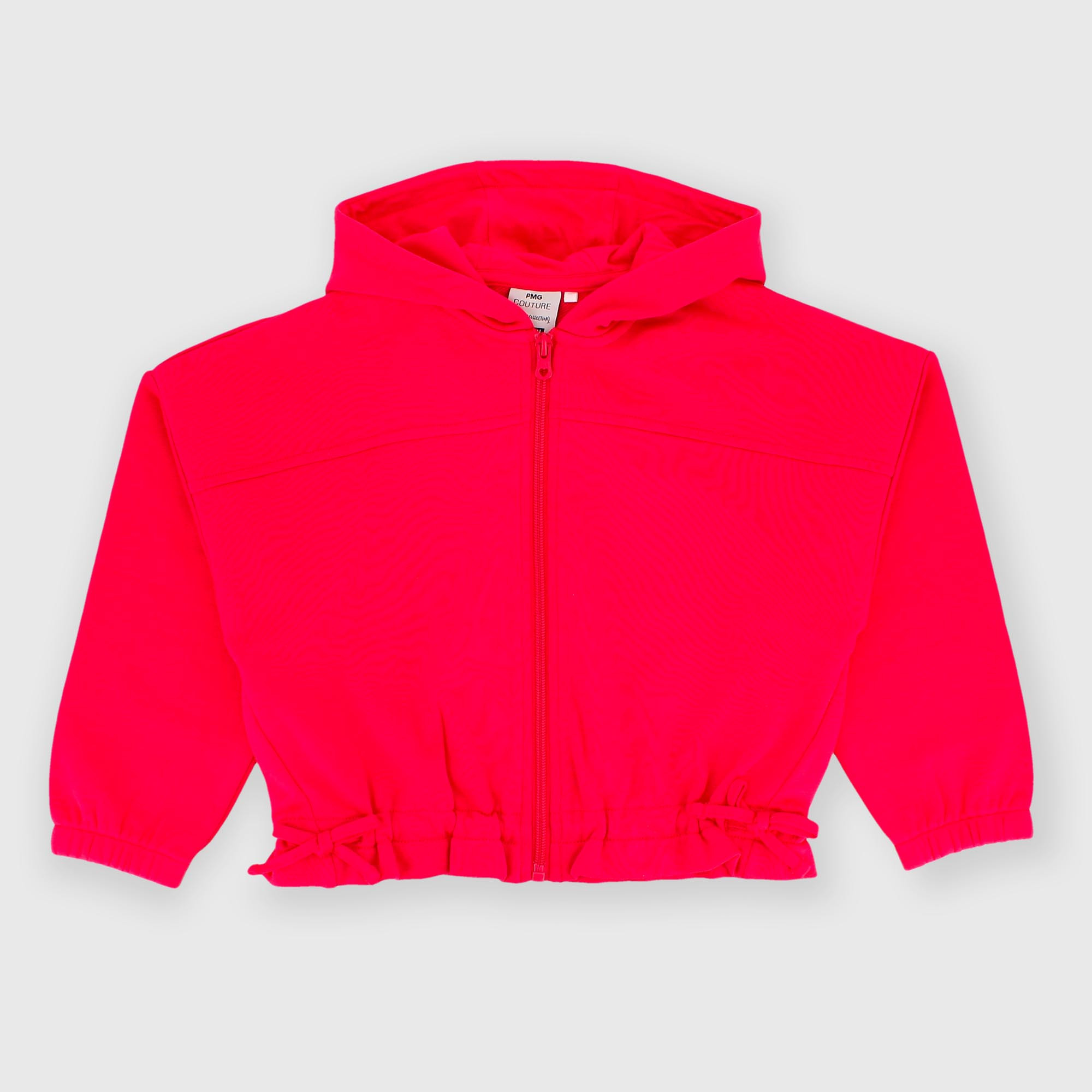 Camiseta con capucha de felpa para niña rosa