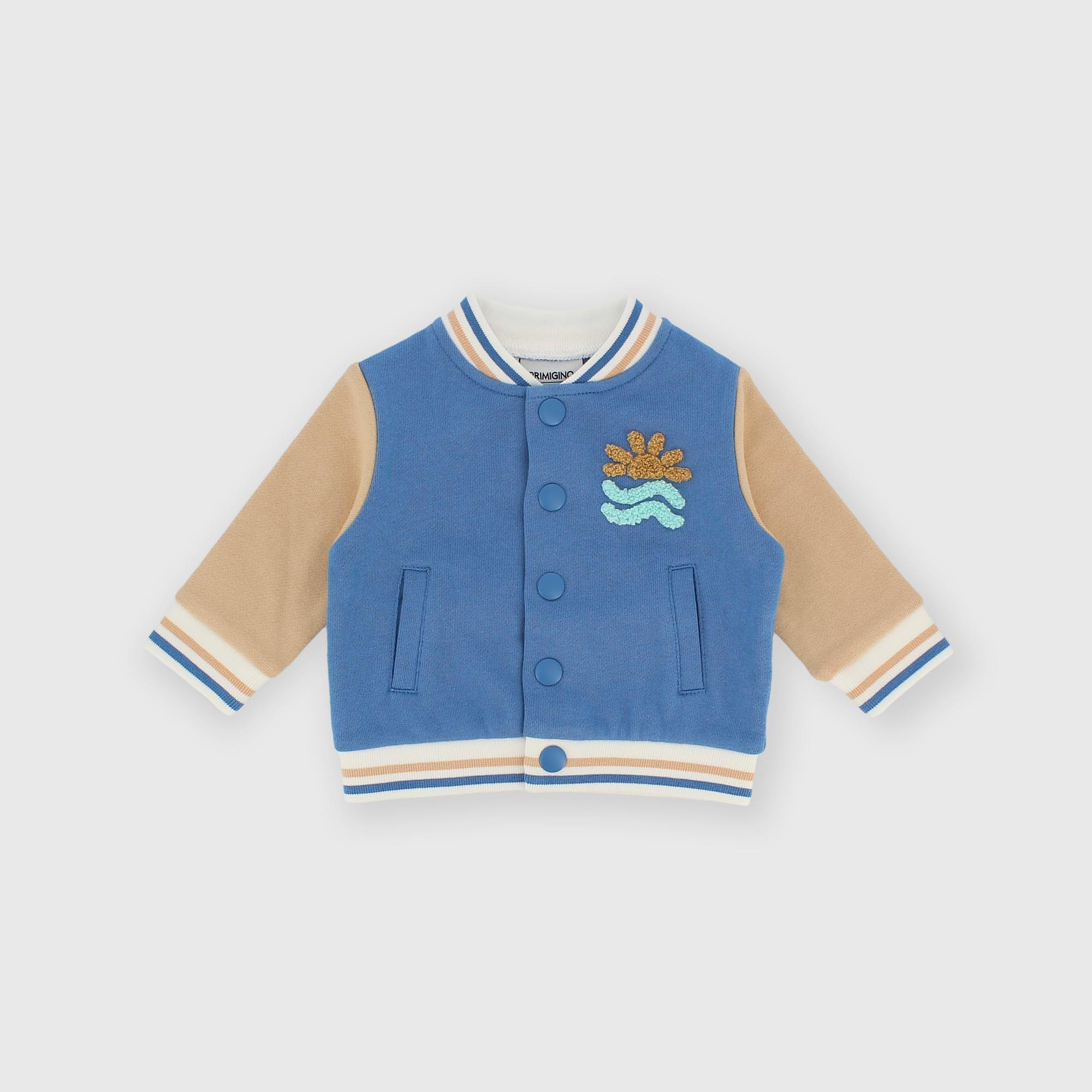 Толстовка на молнии из футера для мальчика синяя