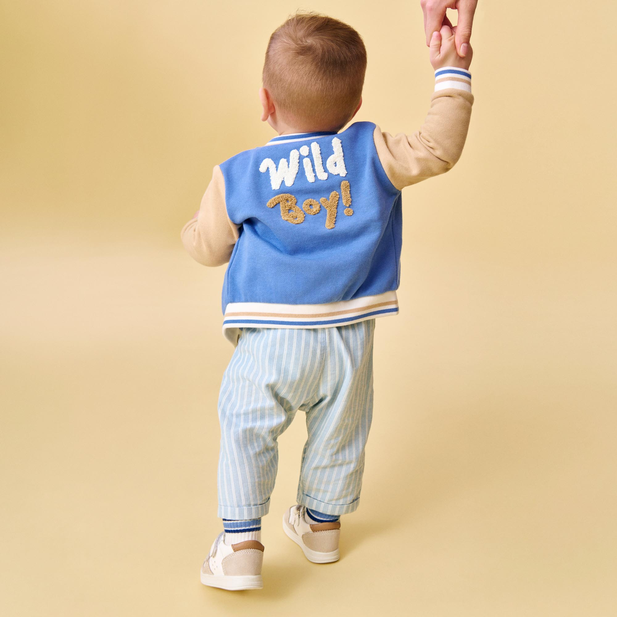 Sweat-shirt sweater with zip for boy blue