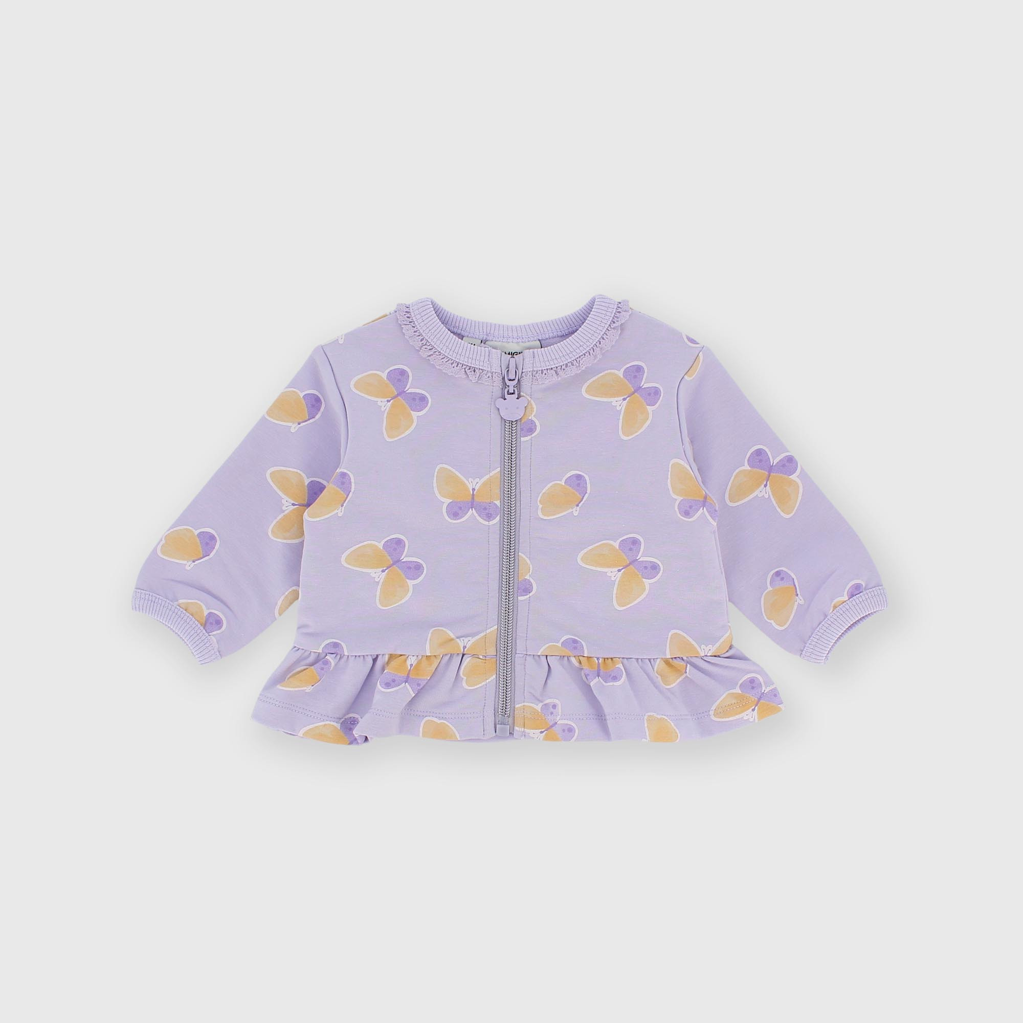 Pull avec fermeture éclair en sweat-shirt pour fillette violet
