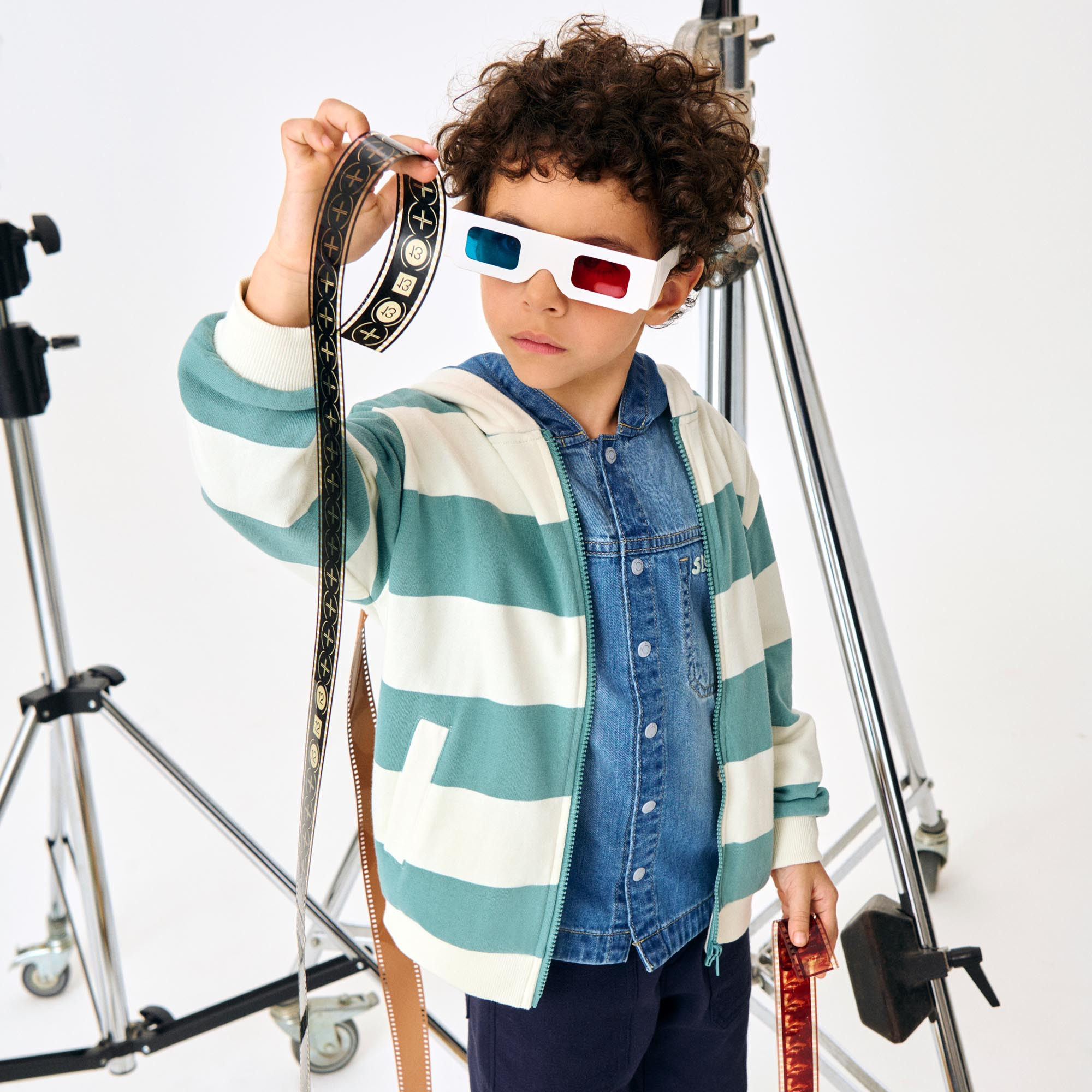 Jungen Hemd in Jeans Blau