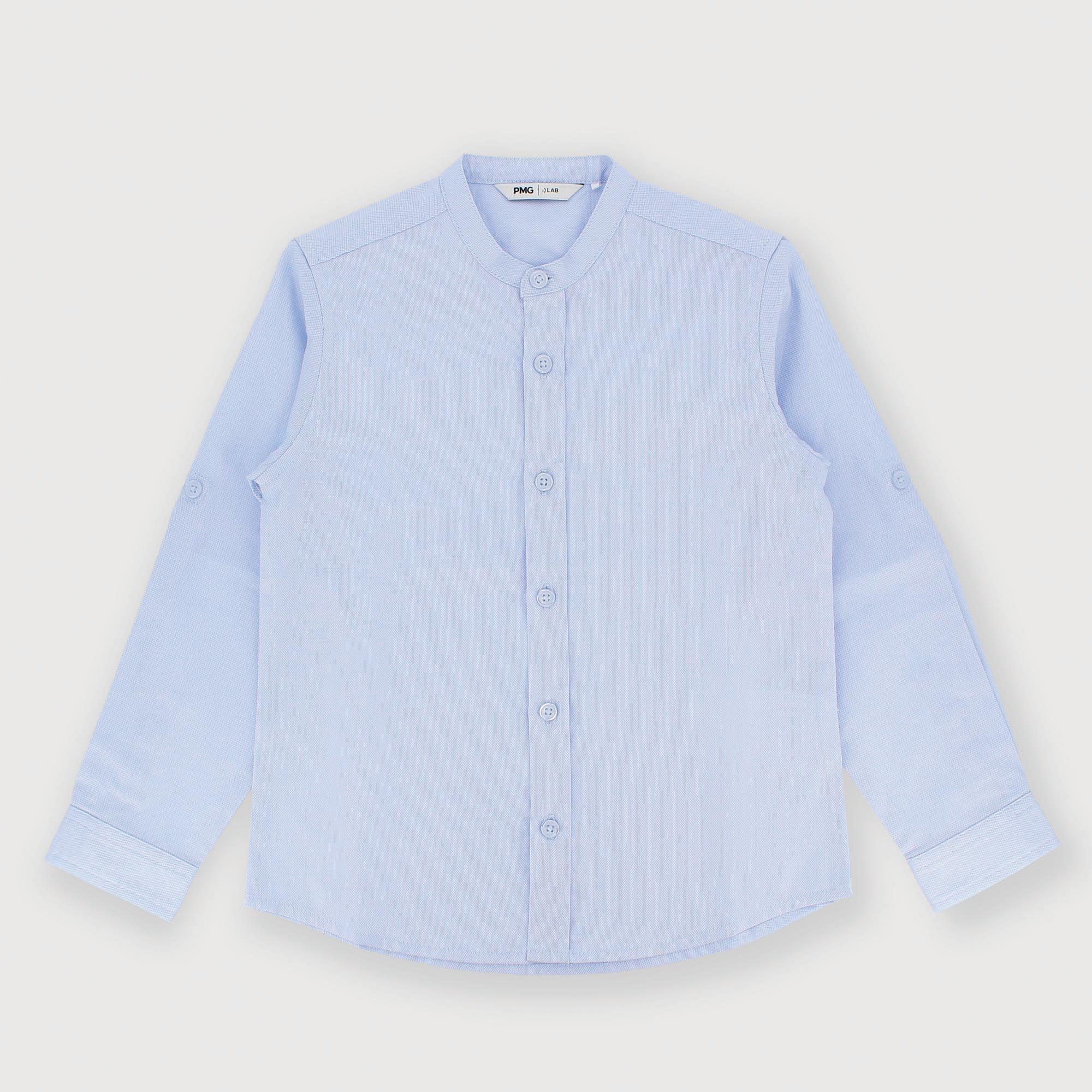 Синяя хлопковая рубашка для мальчиков