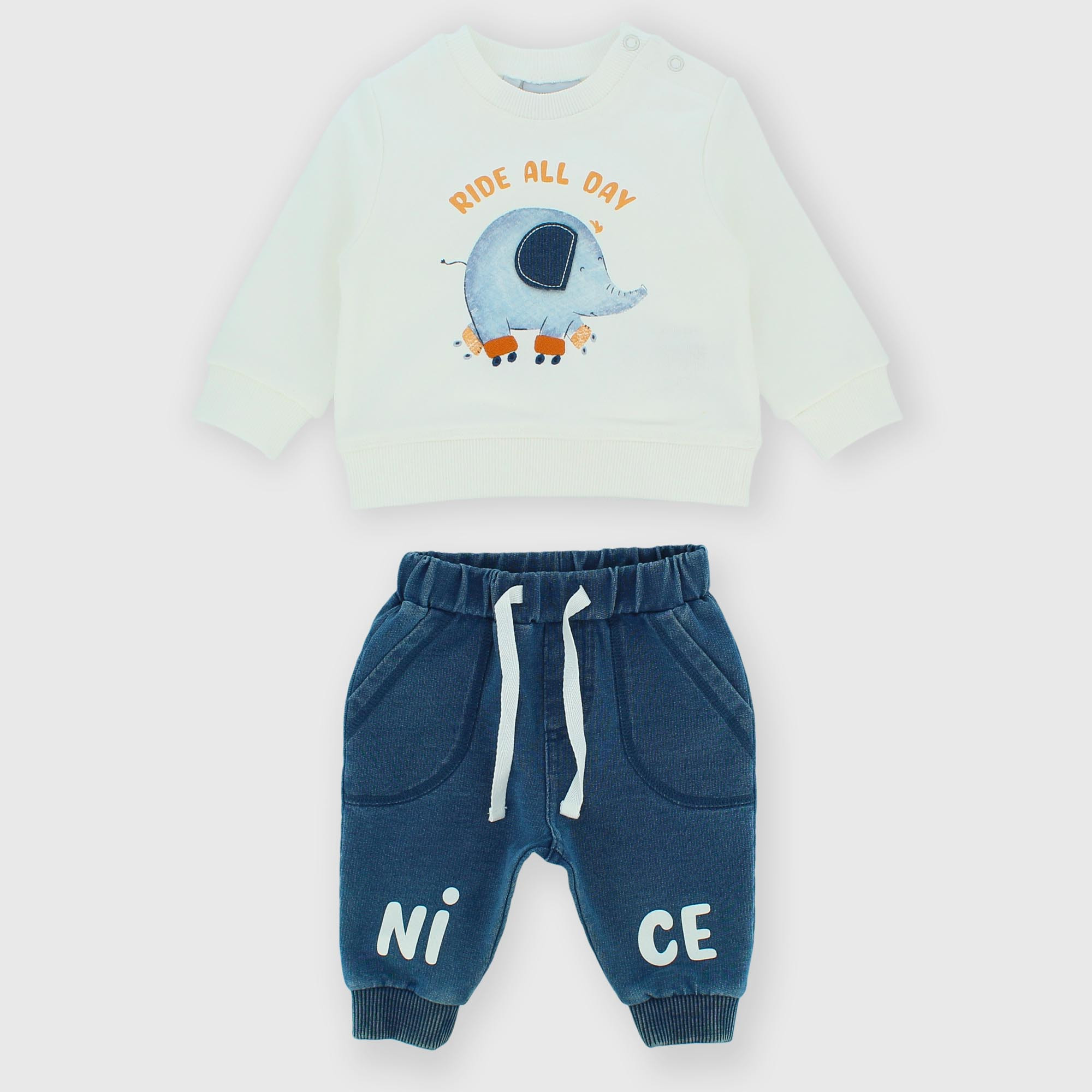 Комплект из футера для мальчика белый