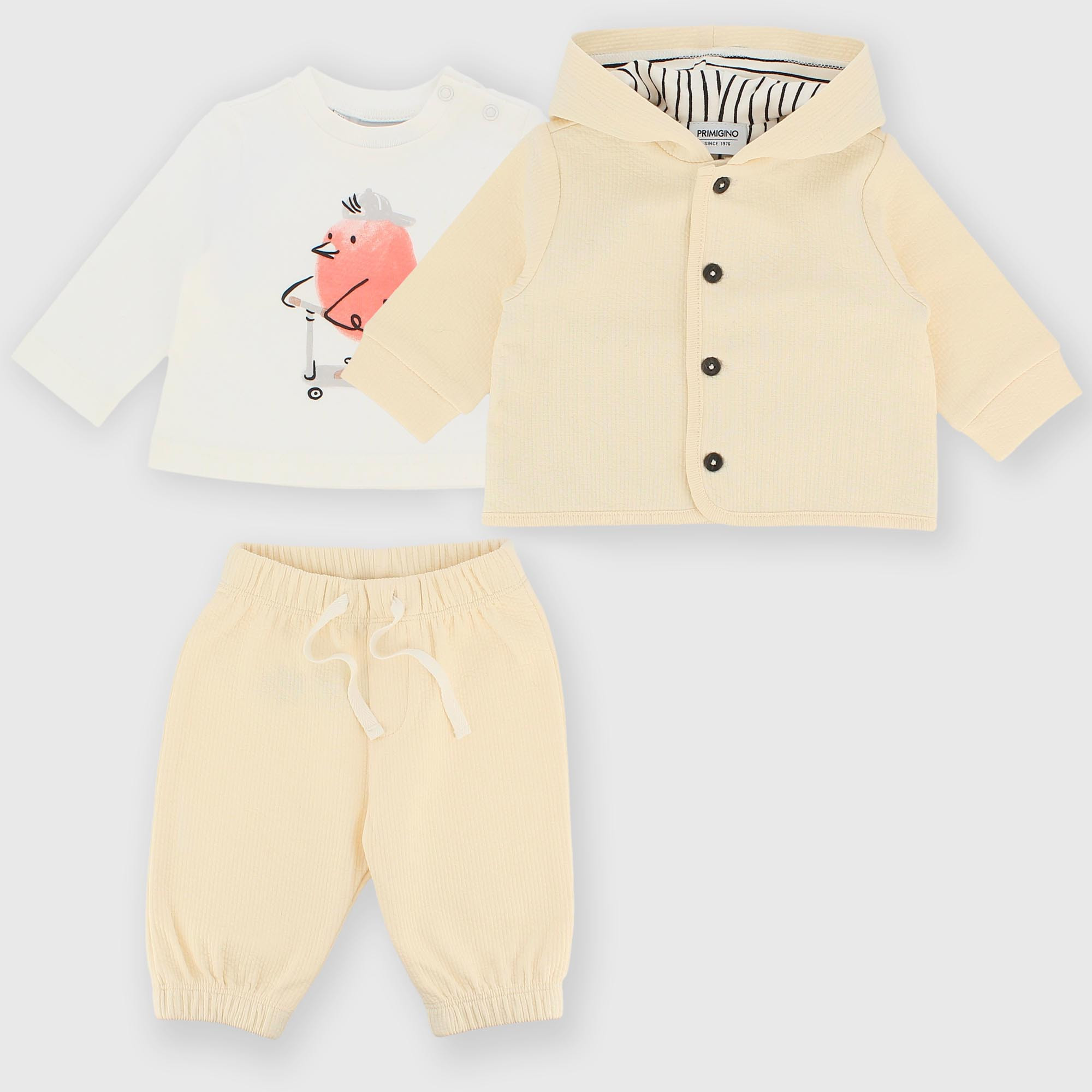 Комплект из футера для мальчика бежевый