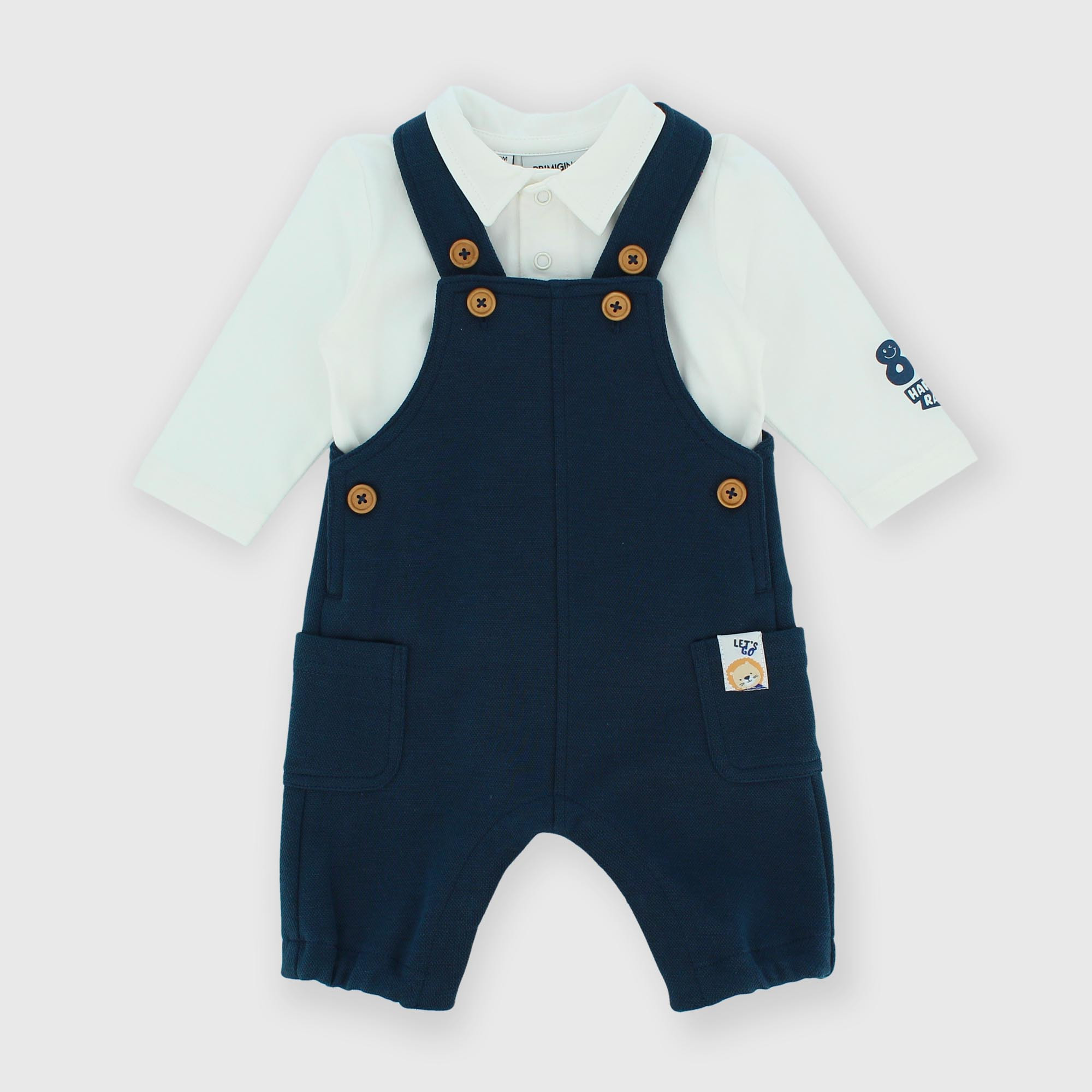 Комбинезон из хлопка пике для мальчика синий