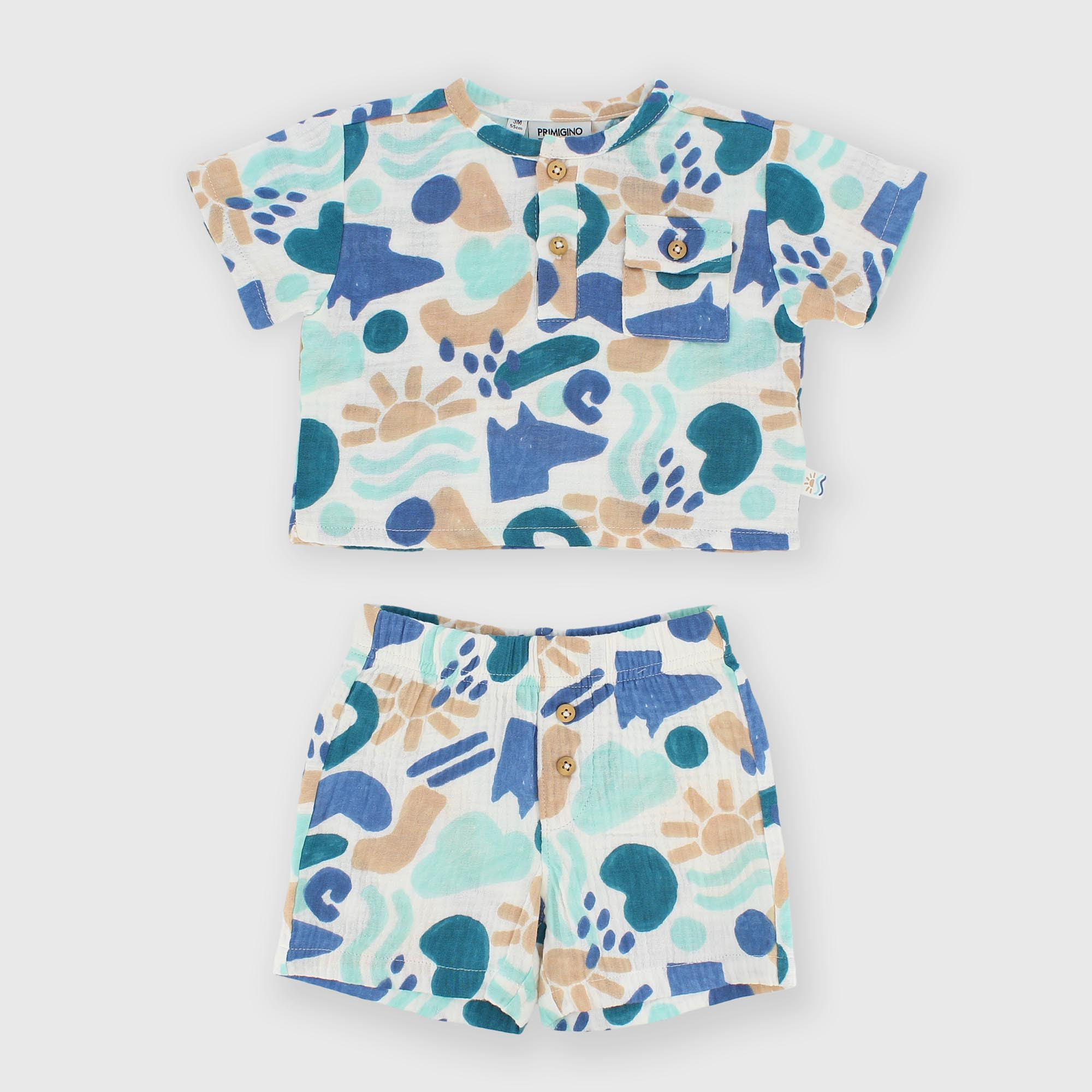 Комплект из хлопковой марли для мальчика белый