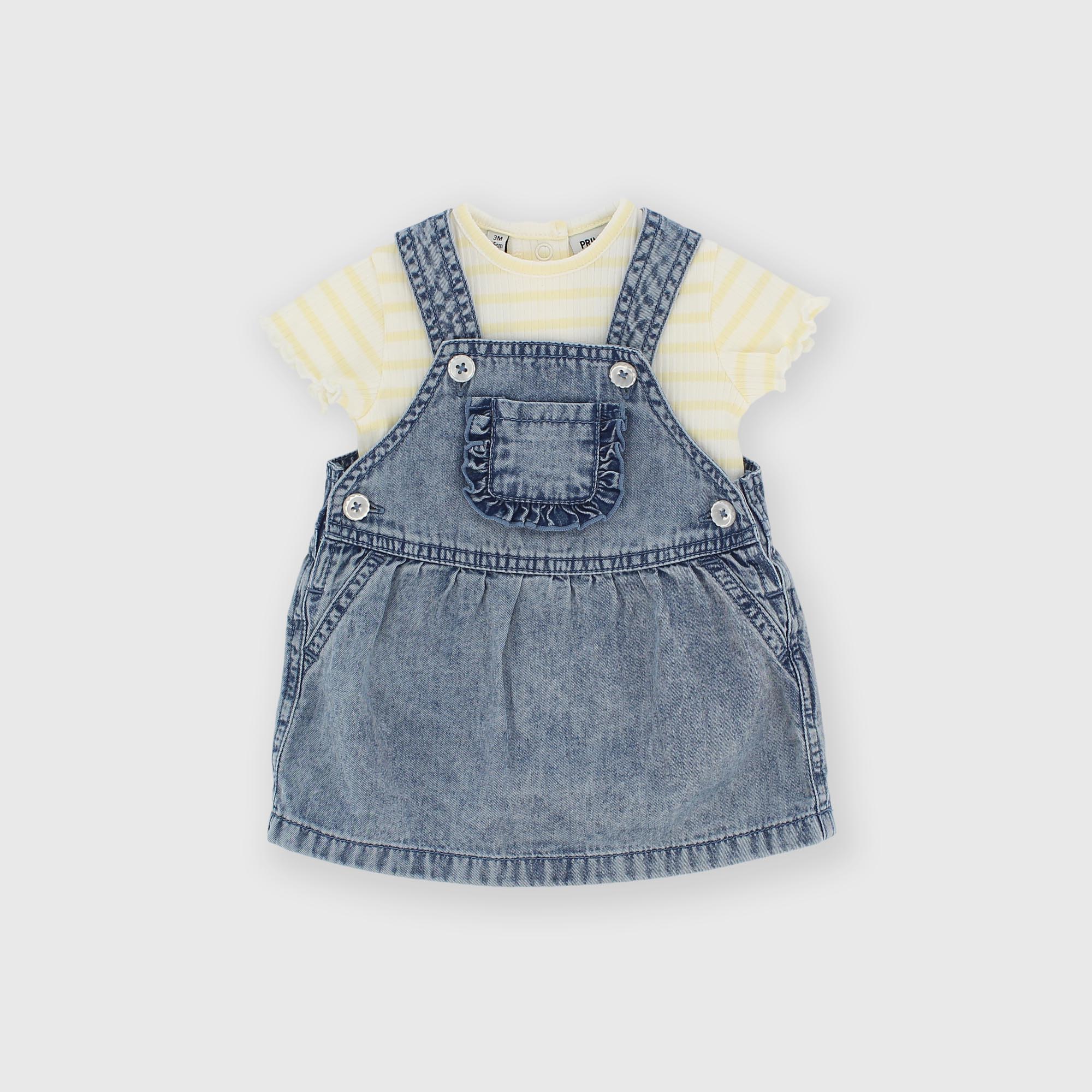 Комплект из рибаны для девочки бежевый