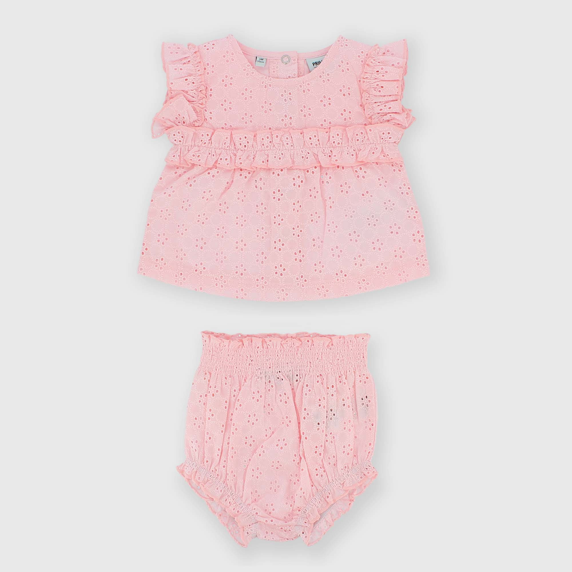 Kit assorti en dentelle san gallo pour fillette rose