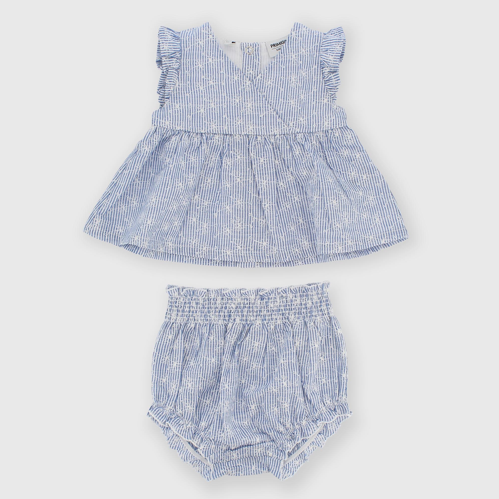 Комплект из хлопка для девочки синий