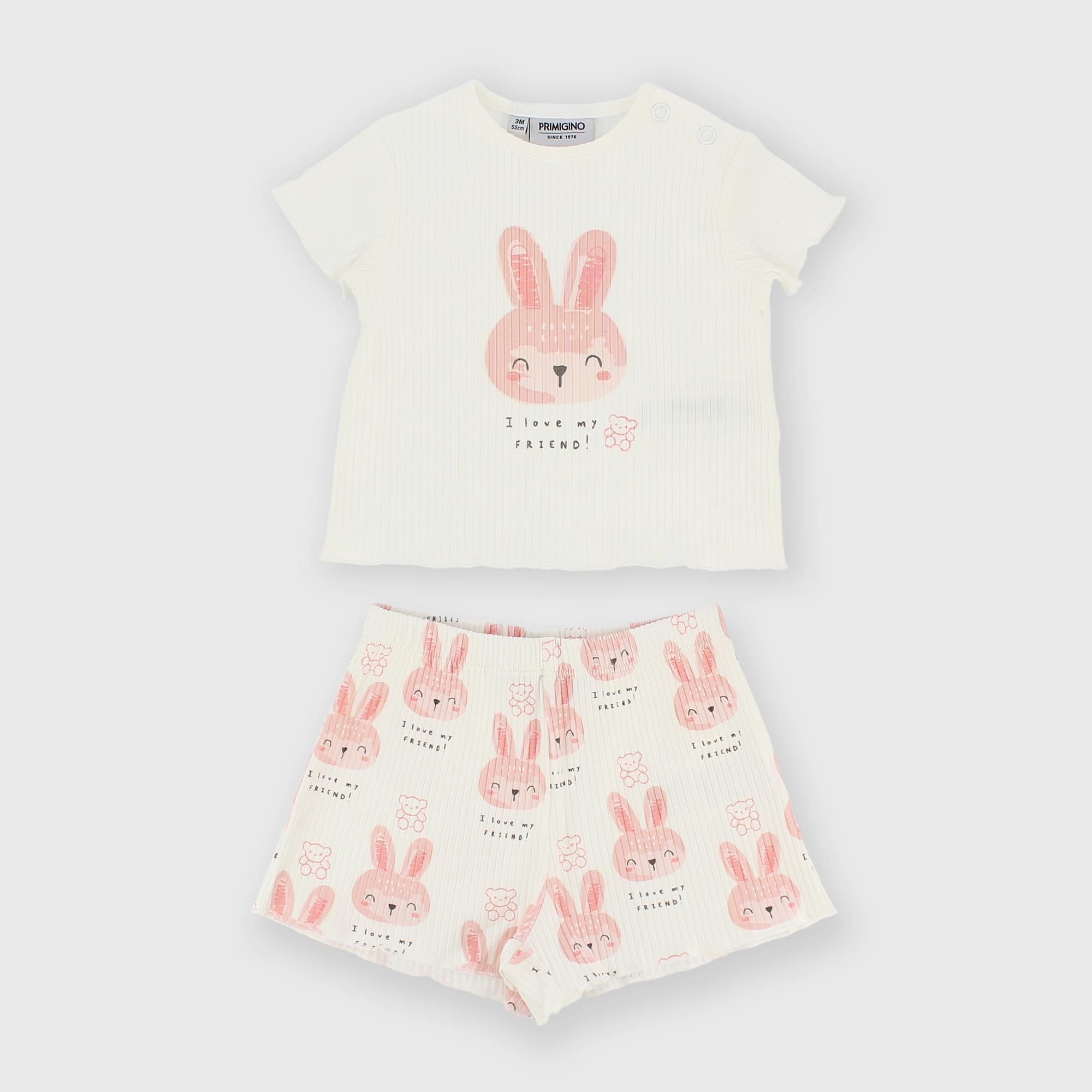 Kit assorti en côtelé pour fillette blanc