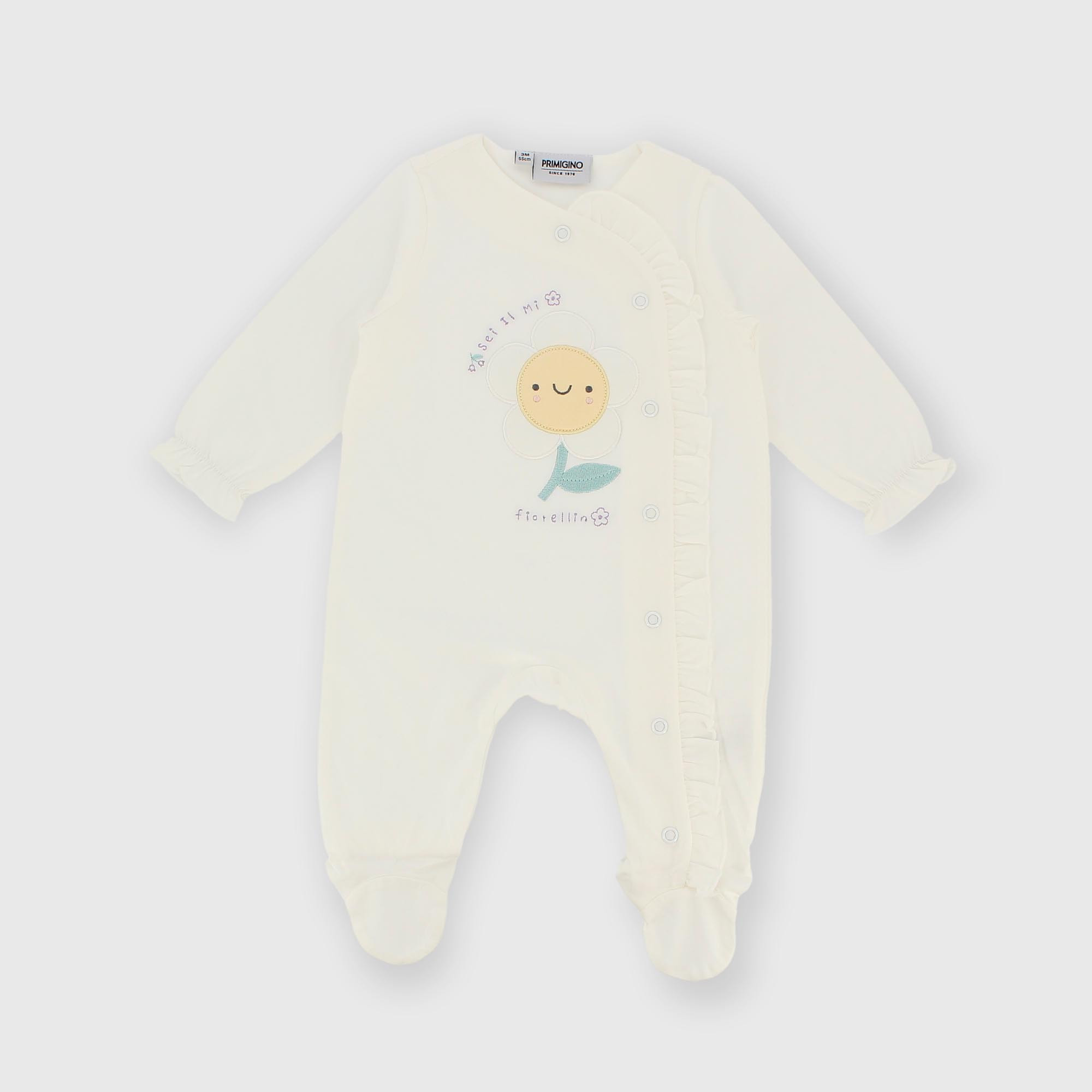 Barboteuse en jersey pour fillette blanc