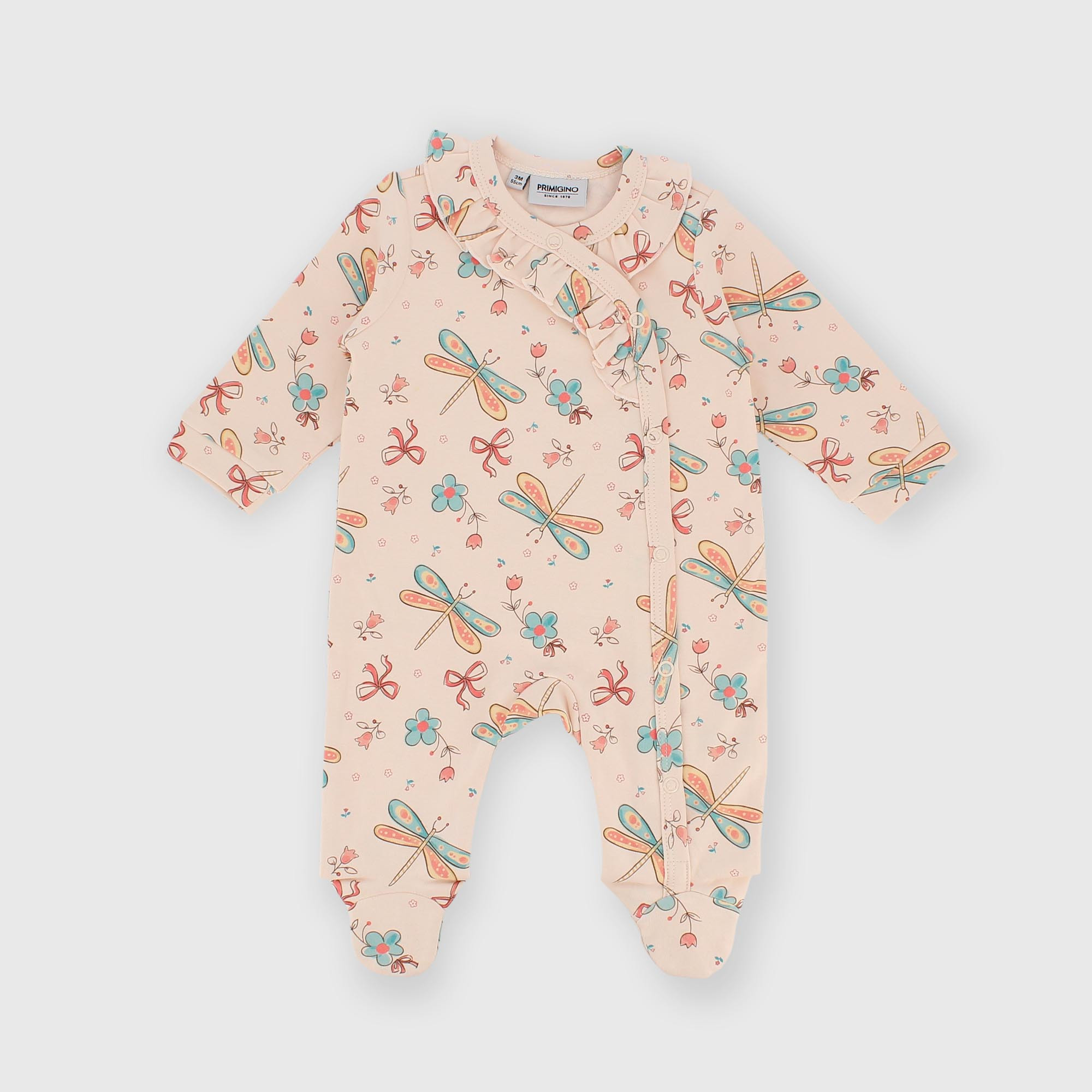 Barboteuse en coton interlock pour fillette rose