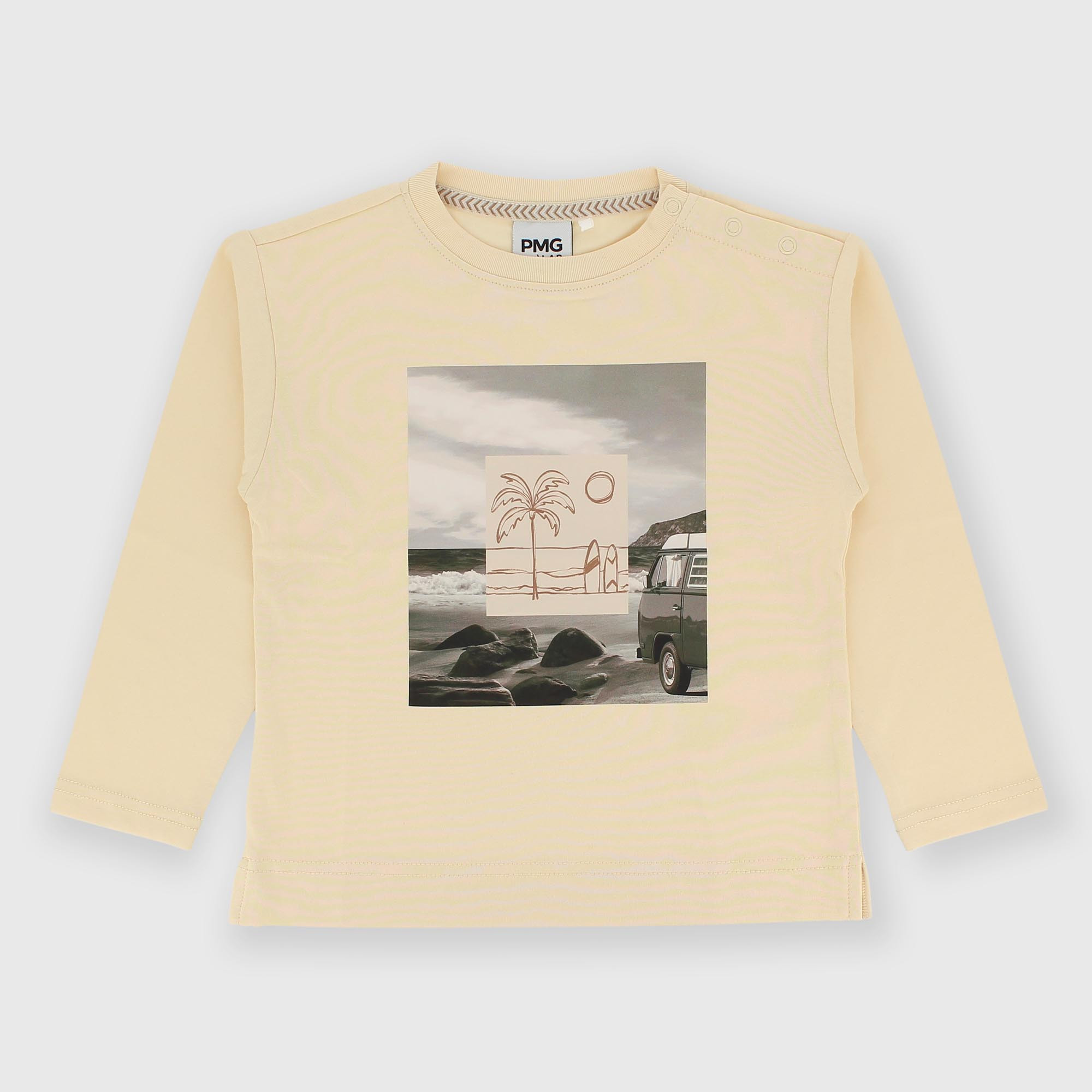 Лонгслив из джерси для мальчика бежевый