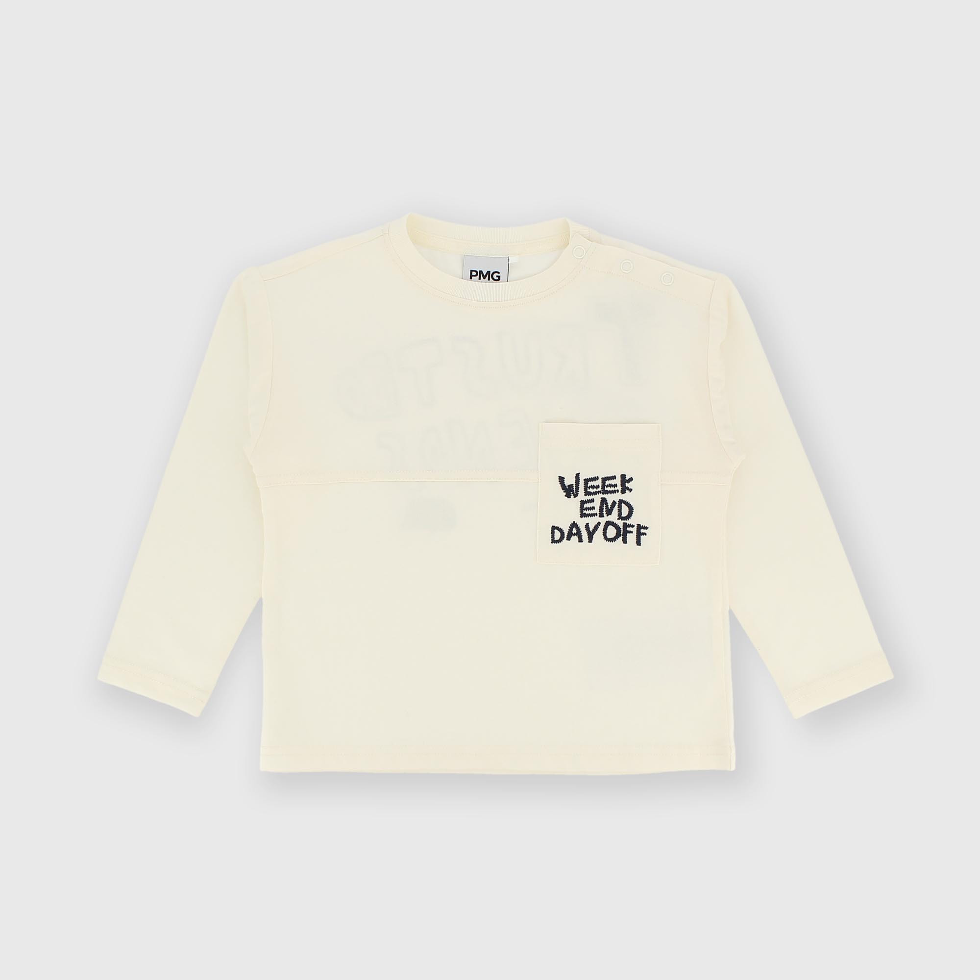 Jersey long-sleeved t-shirt for boy beige