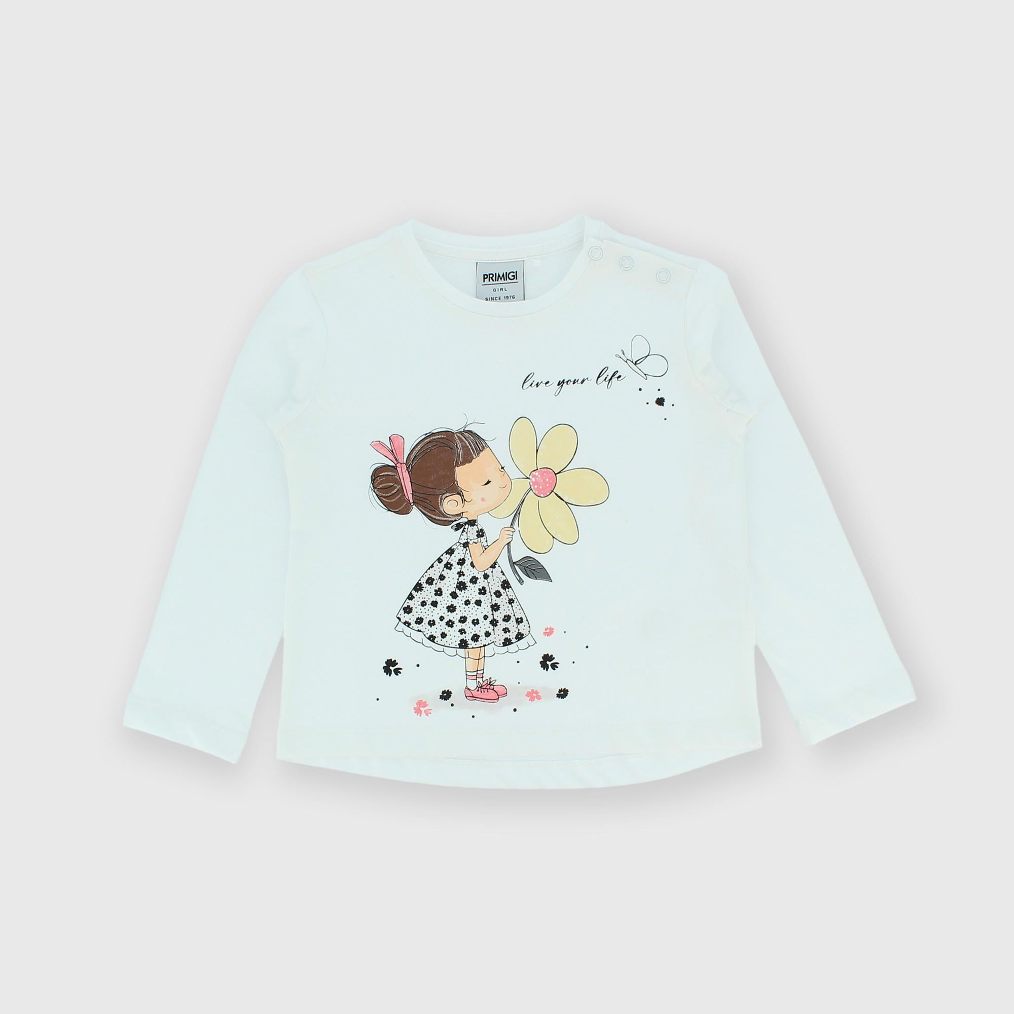 Camiseta con mangas largas de jersey para niña blanco