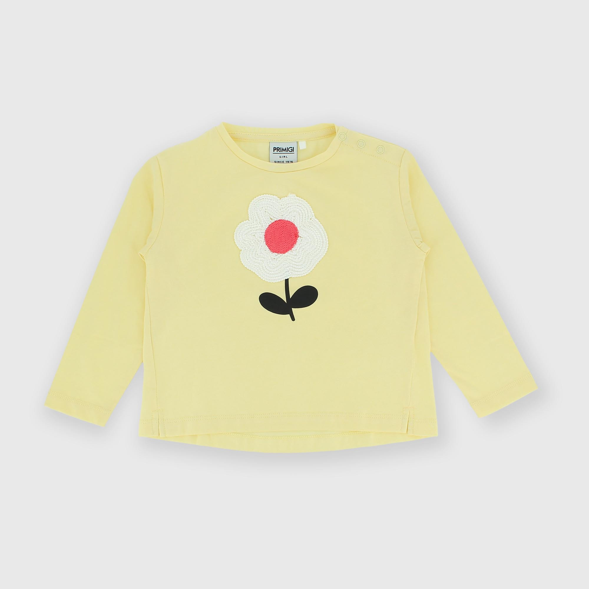 Camiseta con mangas largas de jersey para niña amarillo