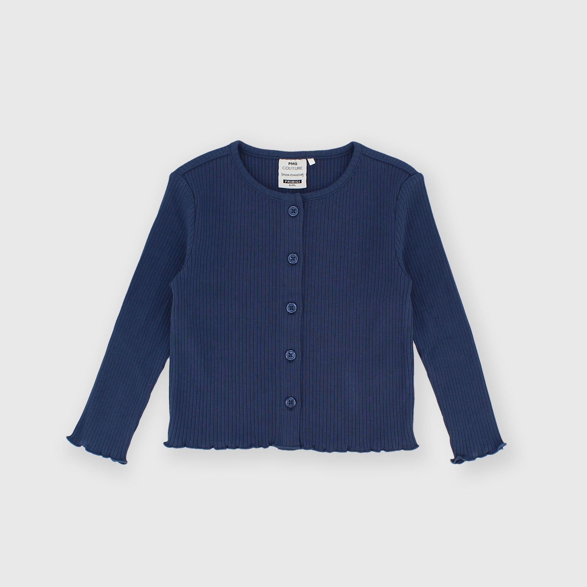 Camiseta con mangas largas de pana para niña azul