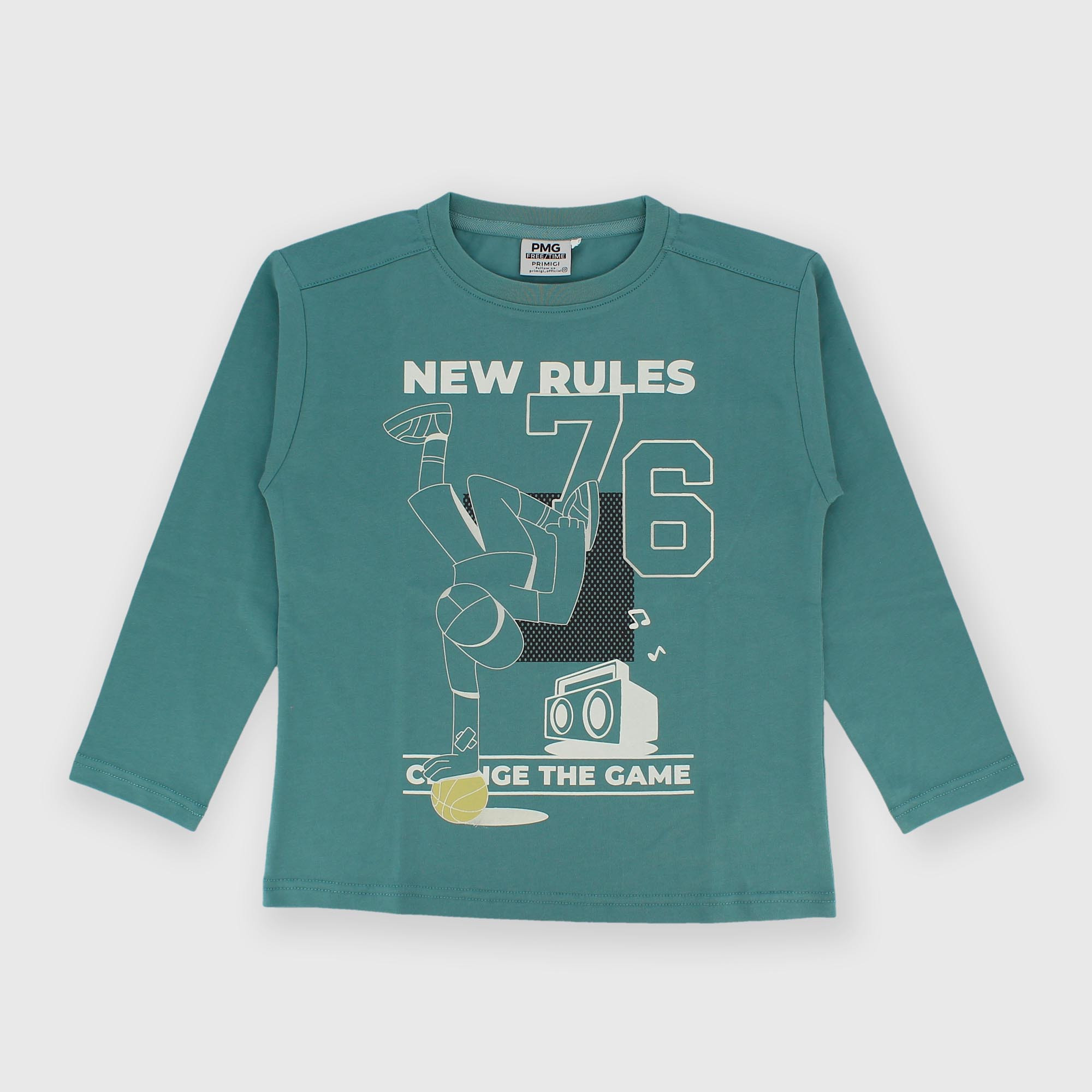 Camiseta con mangas largas de jersey para niño verde