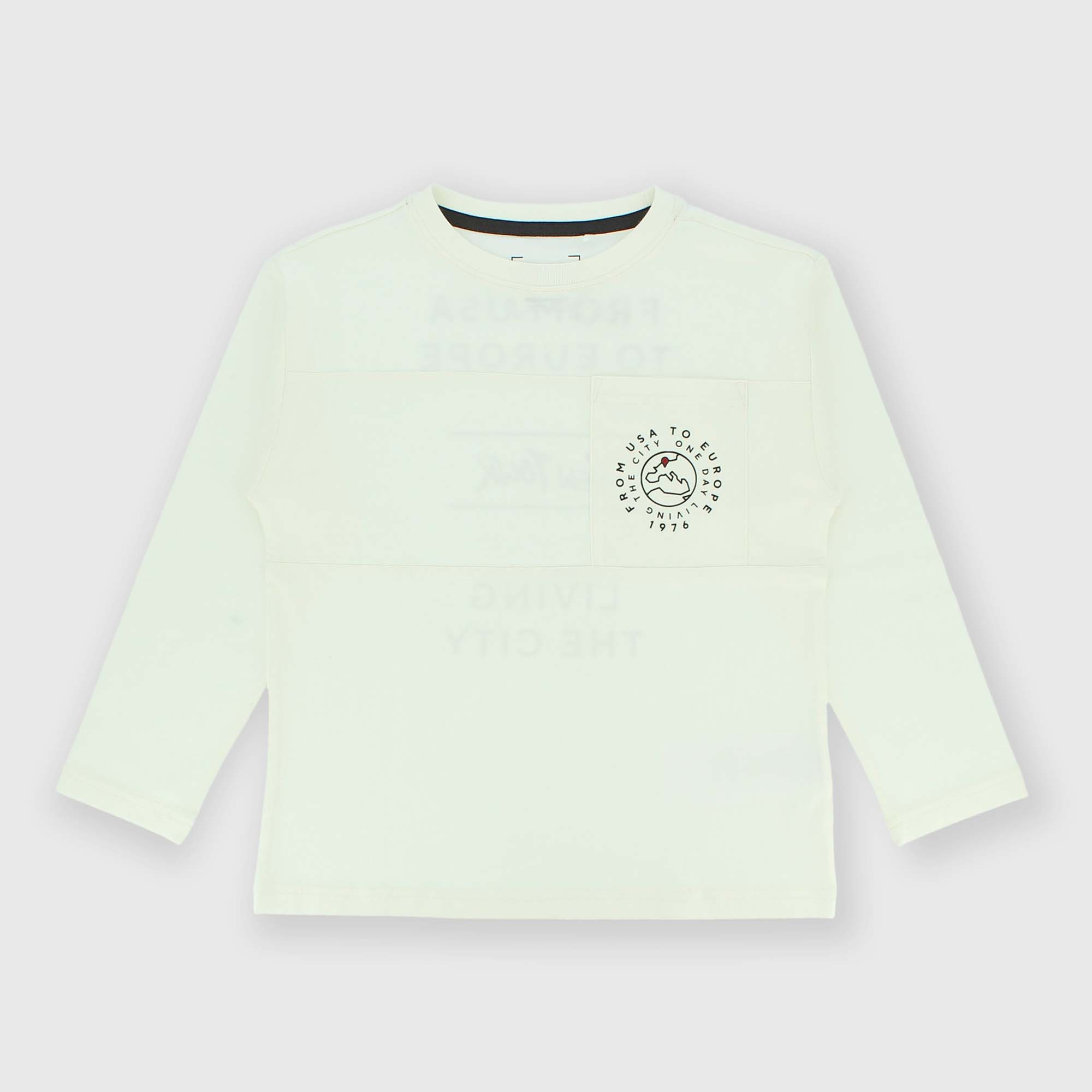 Camiseta con mangas largas de jersey para niño blanco