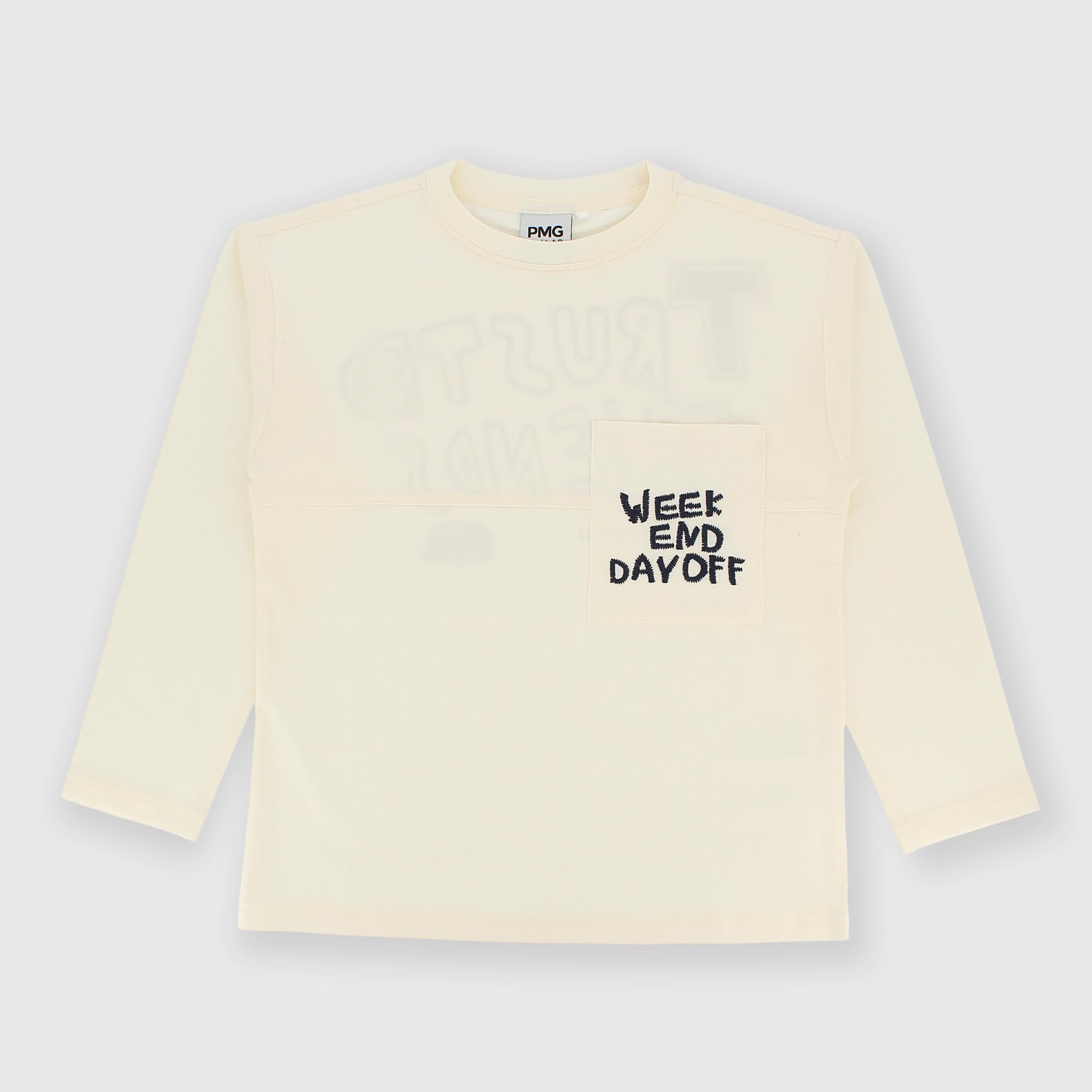 Белая детская футболка с длинными рукавами для мальчика