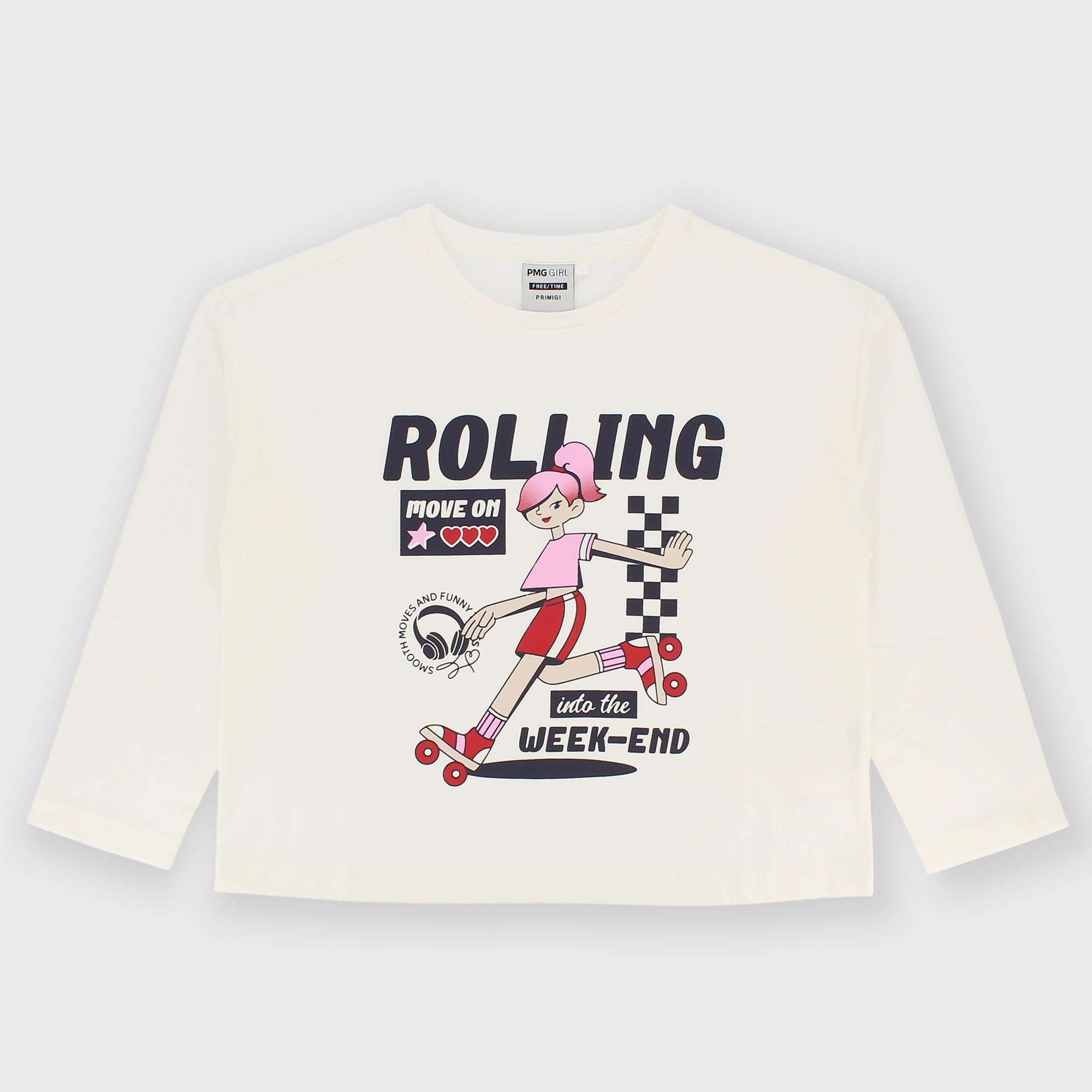 Camiseta con mangas largas de jersey para niña blanco