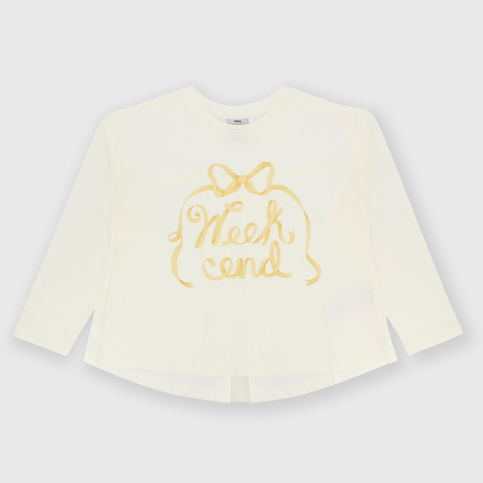 Camiseta con mangas largas de jersey para niña blanco