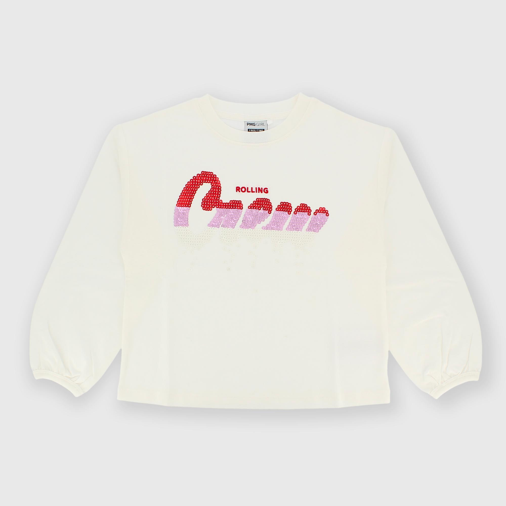 Camiseta con mangas largas de jersey para niña blanco