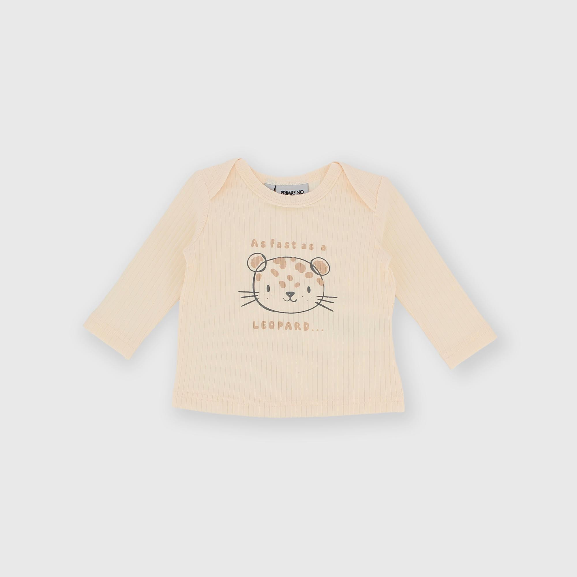 Футболка с длинным рукавом из рибаны для мальчика белая