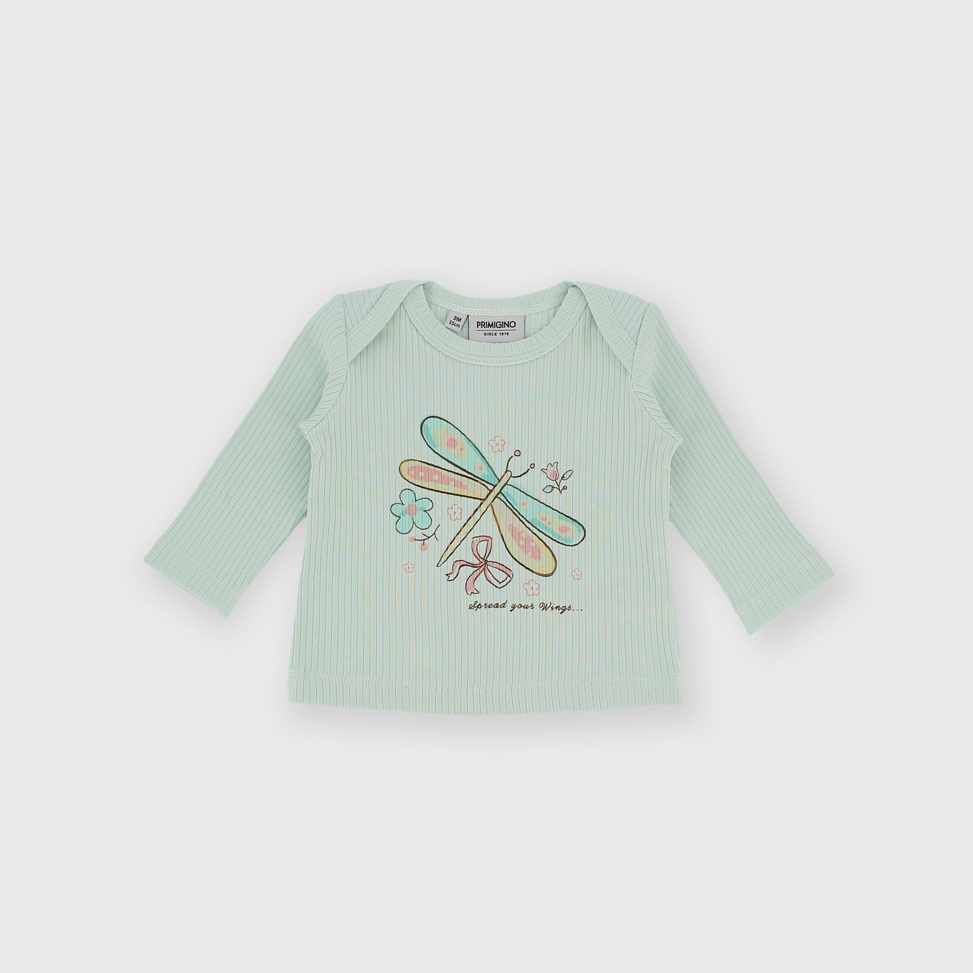 T-shirt à manches longues en côtelé pour fillette vert