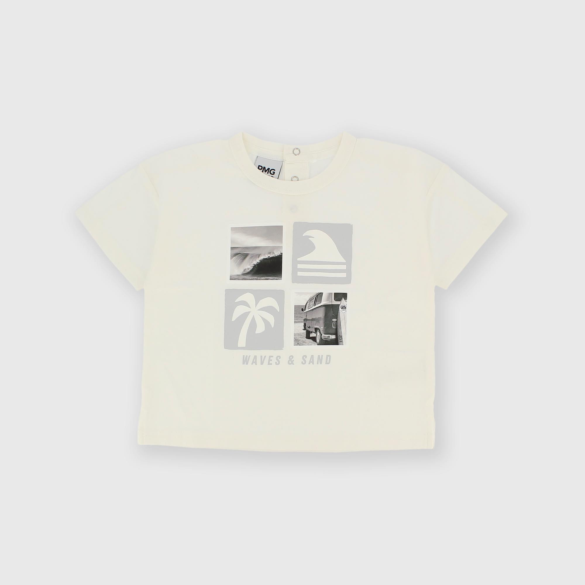 Белая трикотажная футболка для мальчиков