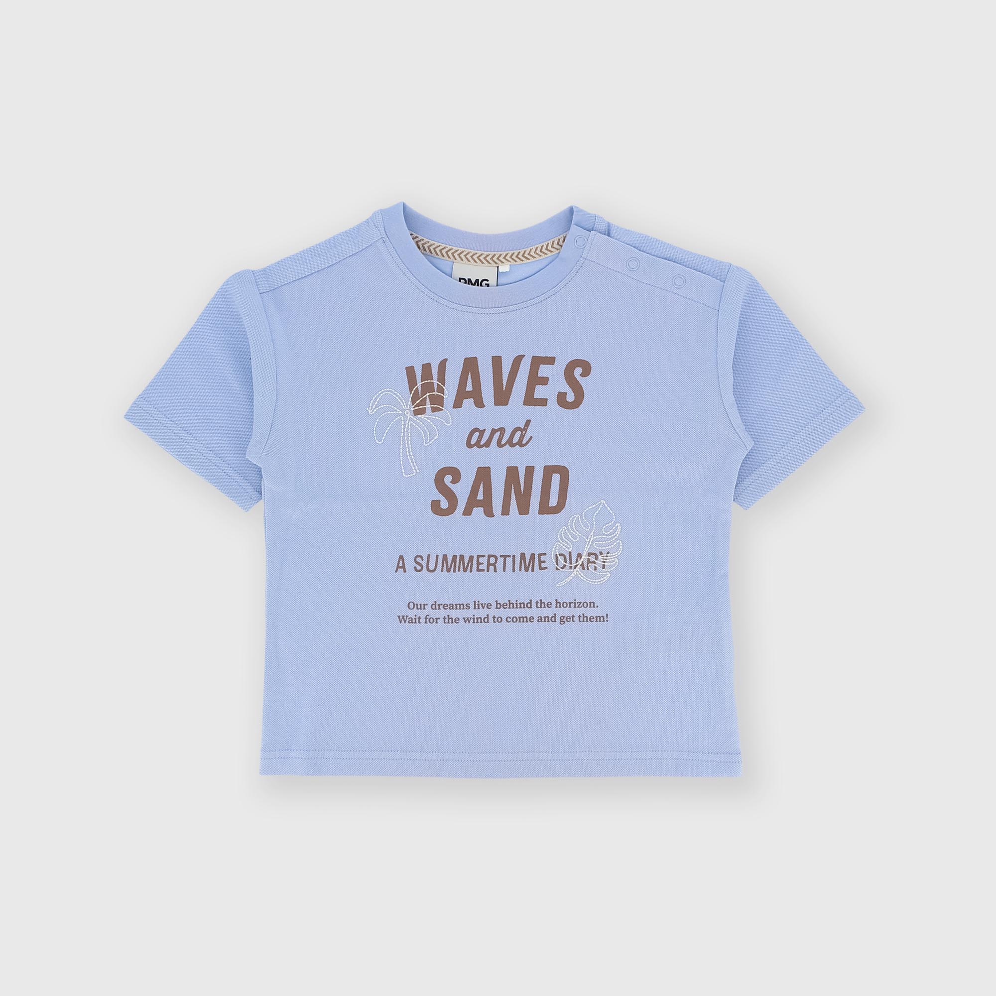 Синяя хлопковая футболка пике для мальчиков