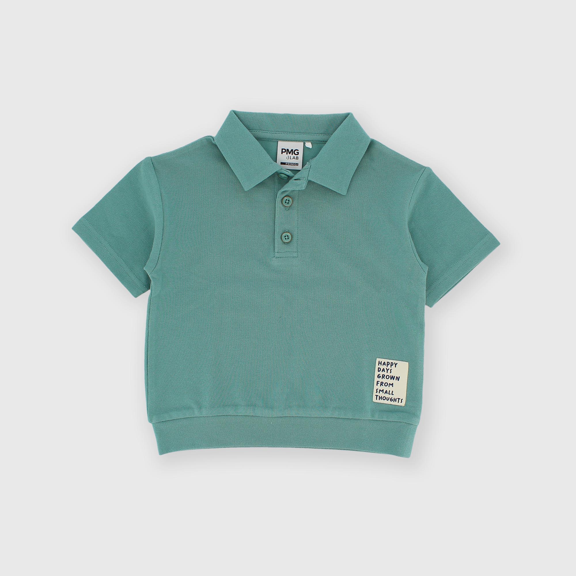 Поло из хлопкового пике для мальчика зелёное