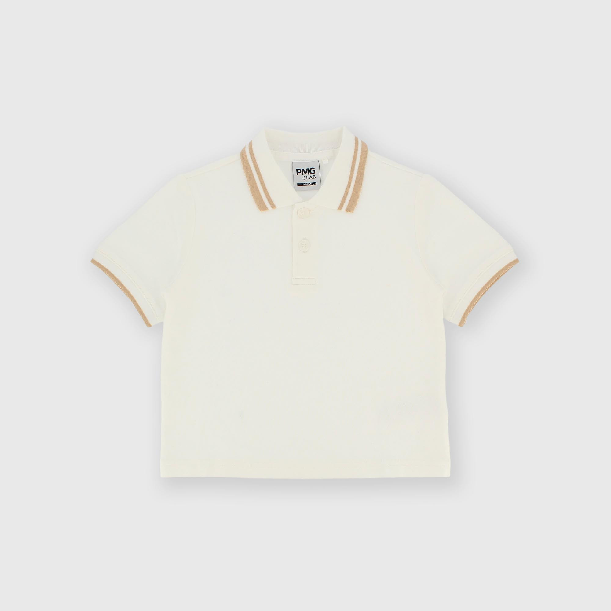 Polo de algodón piqué para niño blanco