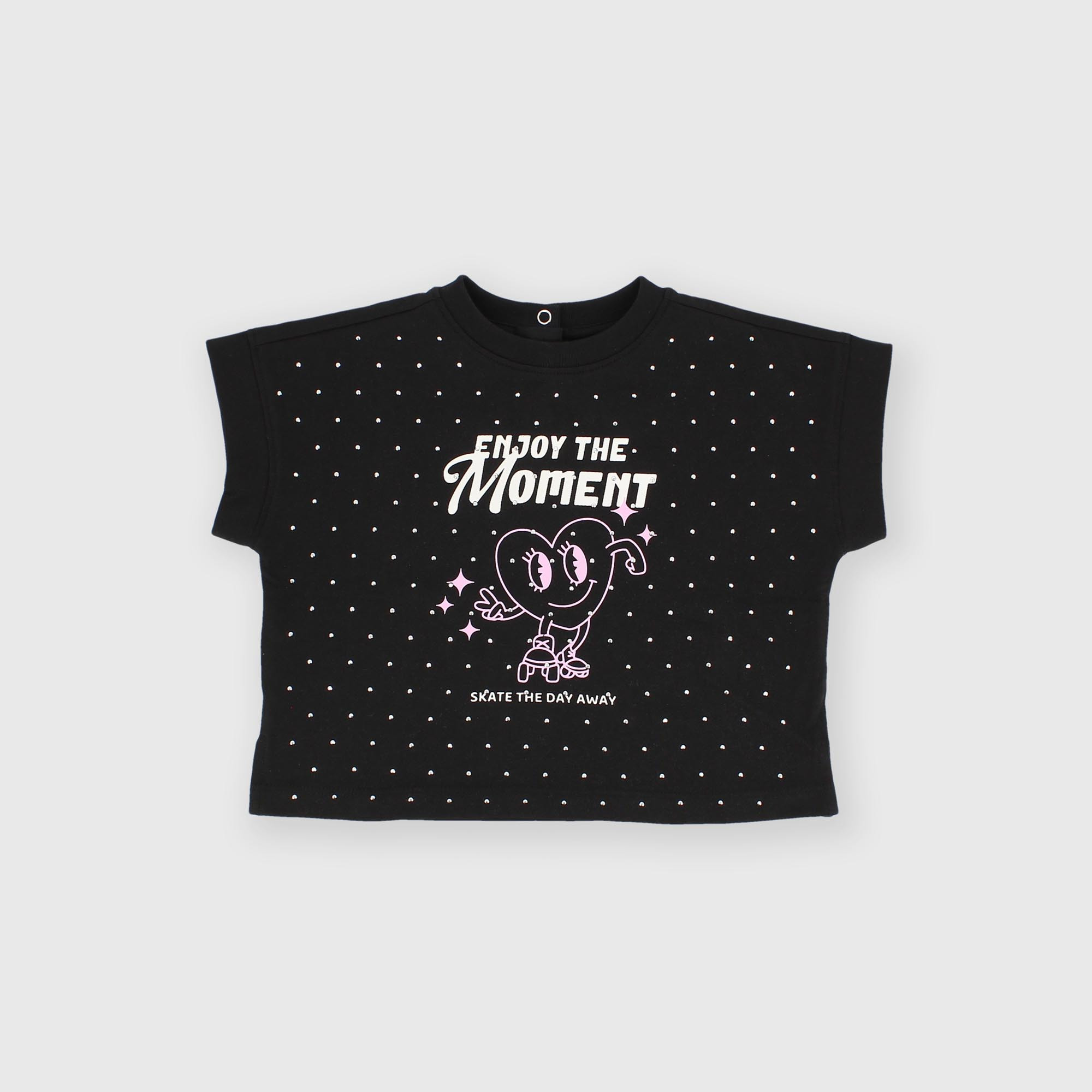 Camiseta de jersey para niña negro
