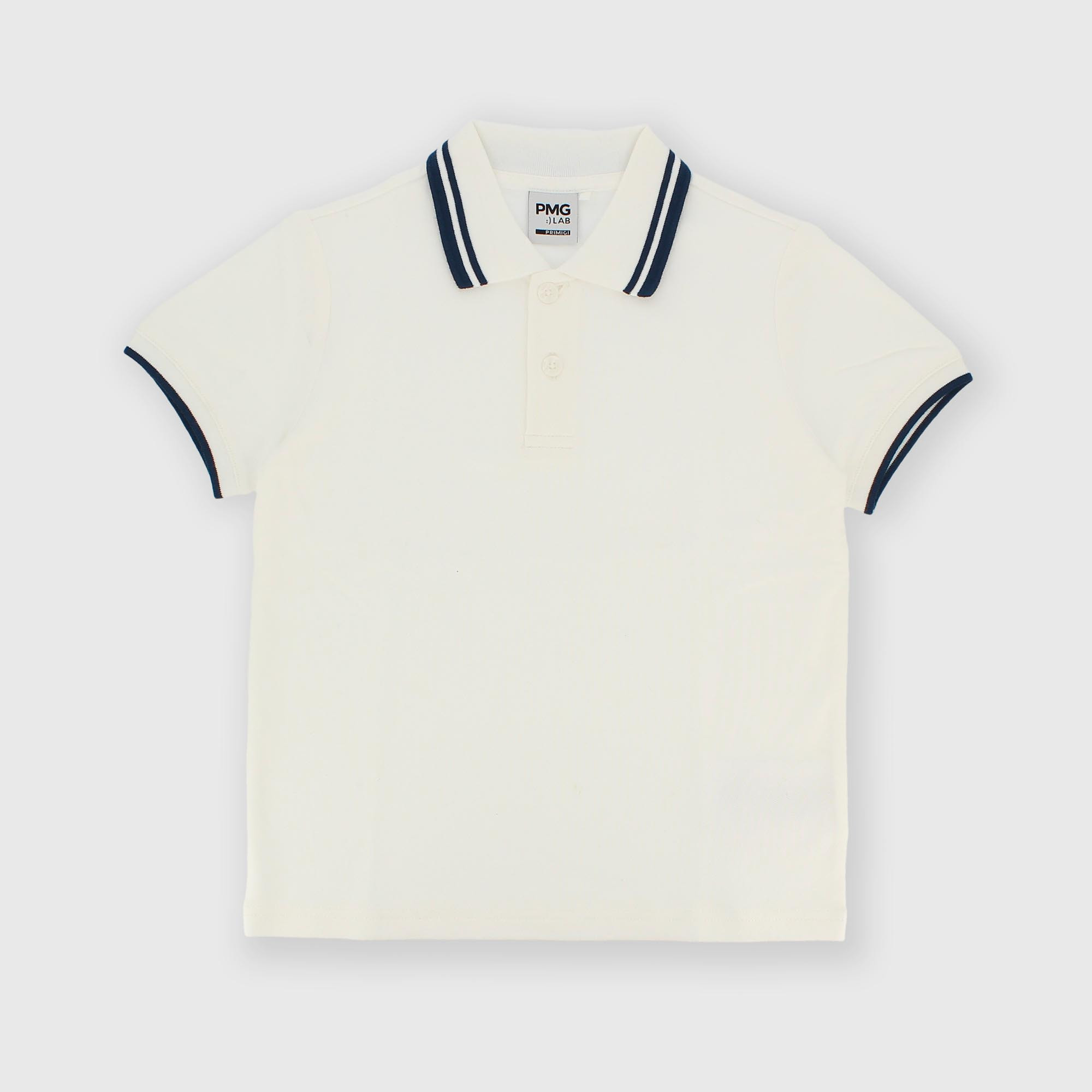 Polo de algodón piqué para niño blanco