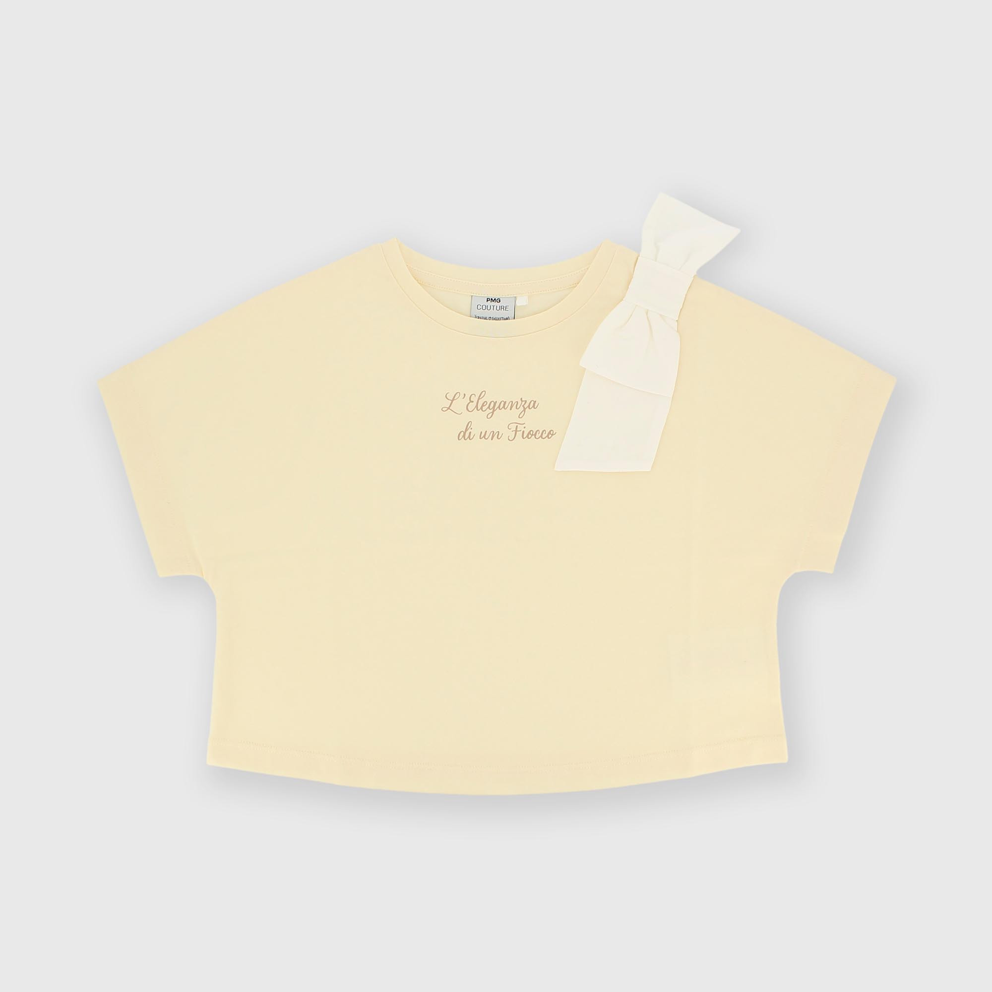 Camiseta de jersey para niña beige
